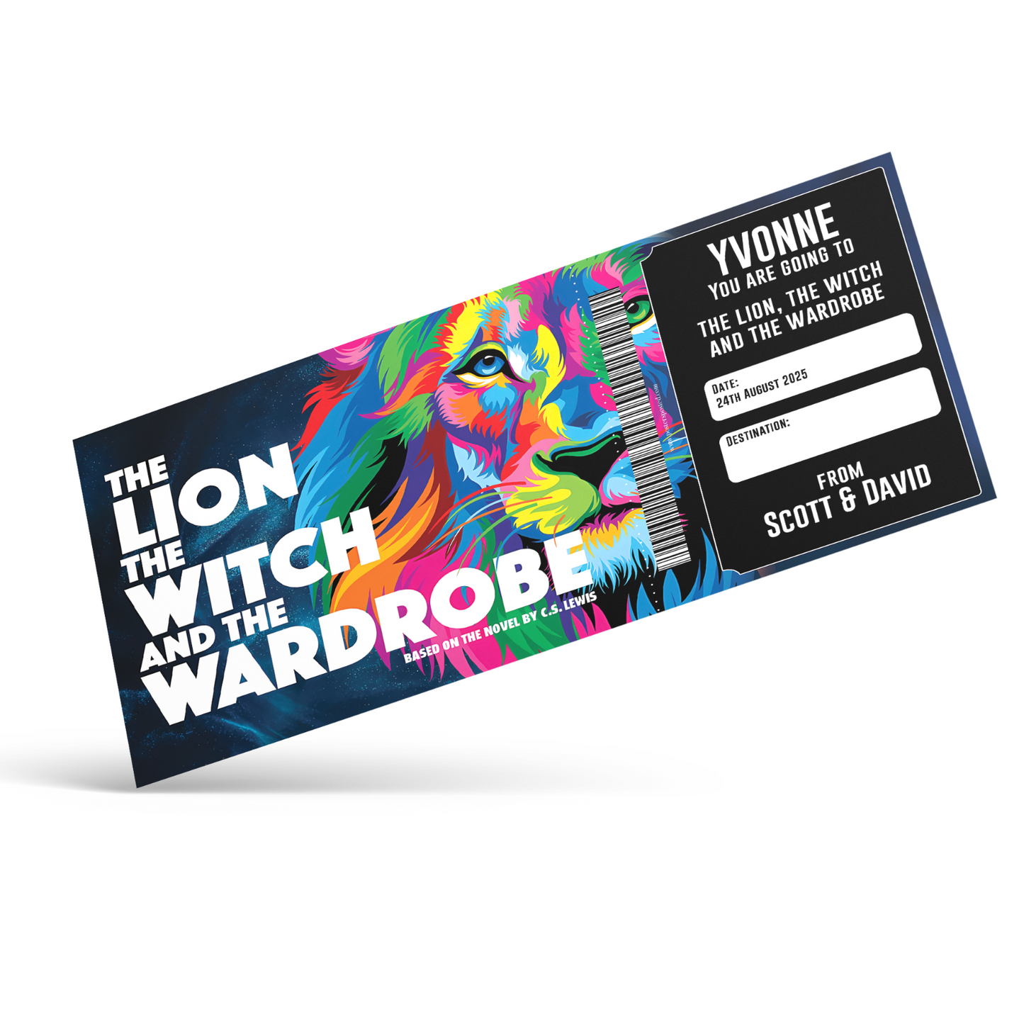 The Lion, The Witch And The Wardrobe Theatre Ticket Musical Gift Personalised