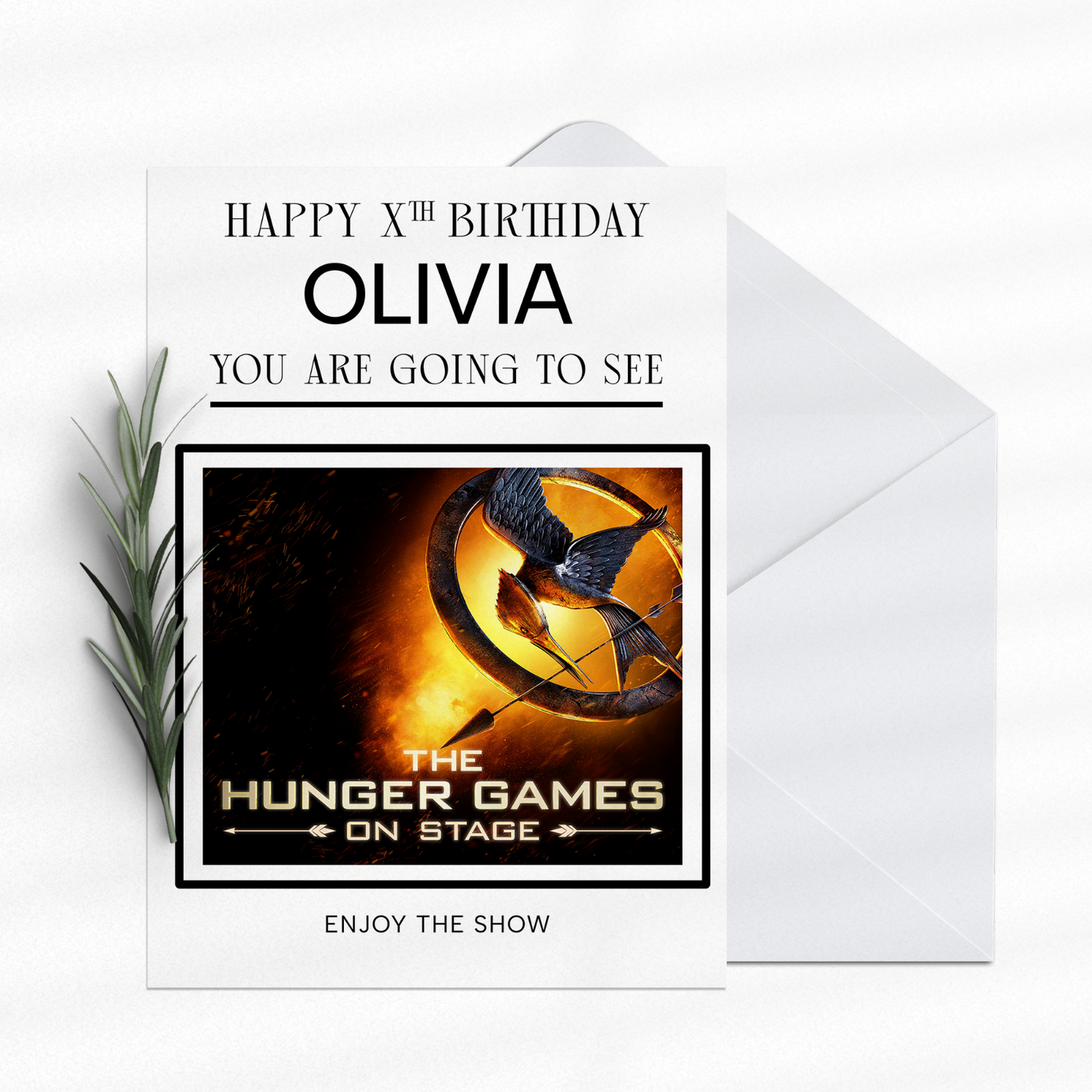 Youre going to see THE HUNGER GAMES ON STAGE Personalised Gift Birthday Card