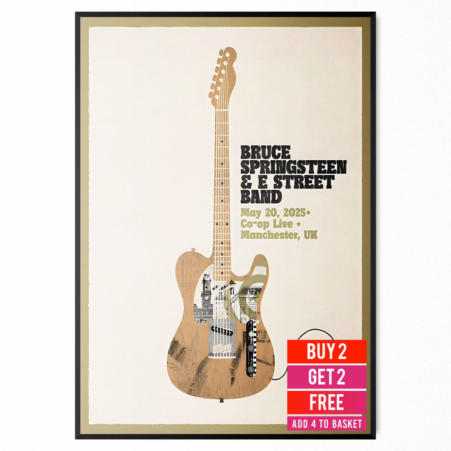 Bruce Springsteen E Street Band 20 May 2025 Concert Poster Co-Op Live A5-A3