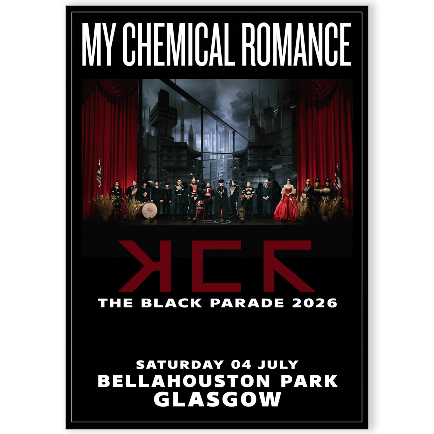 My Chemical Romance Music Poster Glasgow Concert Poster Print For MCR Rock Fans
