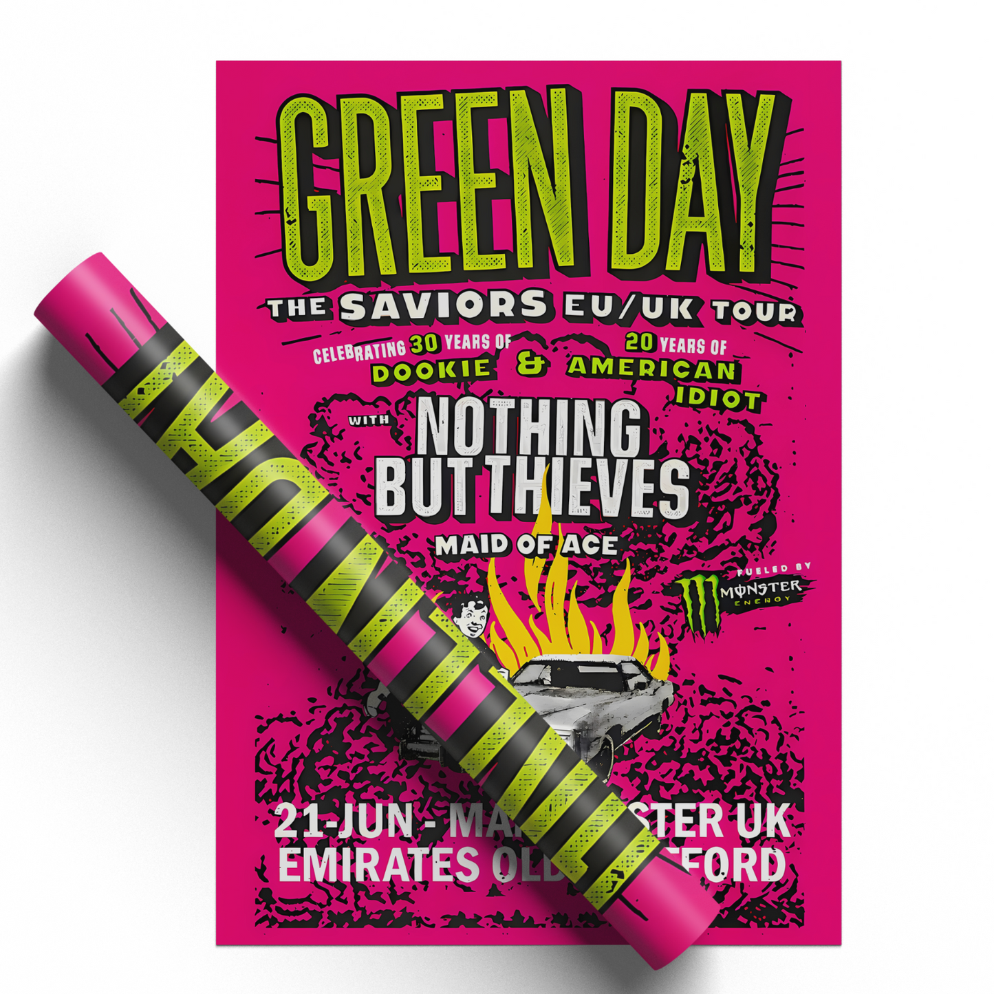 Green Day Concert 21st June Manchester, UK Poster For Green Day Fans A5 A4 A3