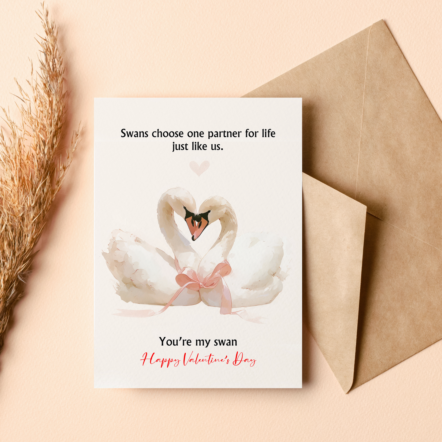 Valentines Day Card Personalised Gift My Swan Card Husband Wife BF GF Fiancée