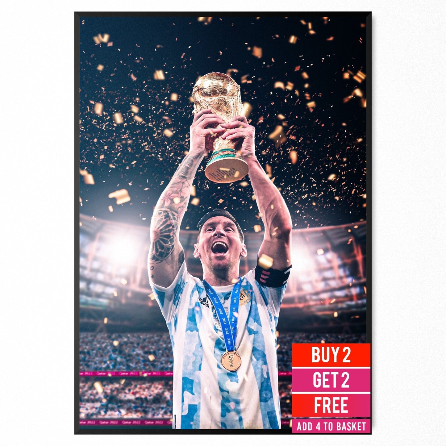Lionel Messi Argentina Poster | Football The Goat Photo Print, Wall Art Poster