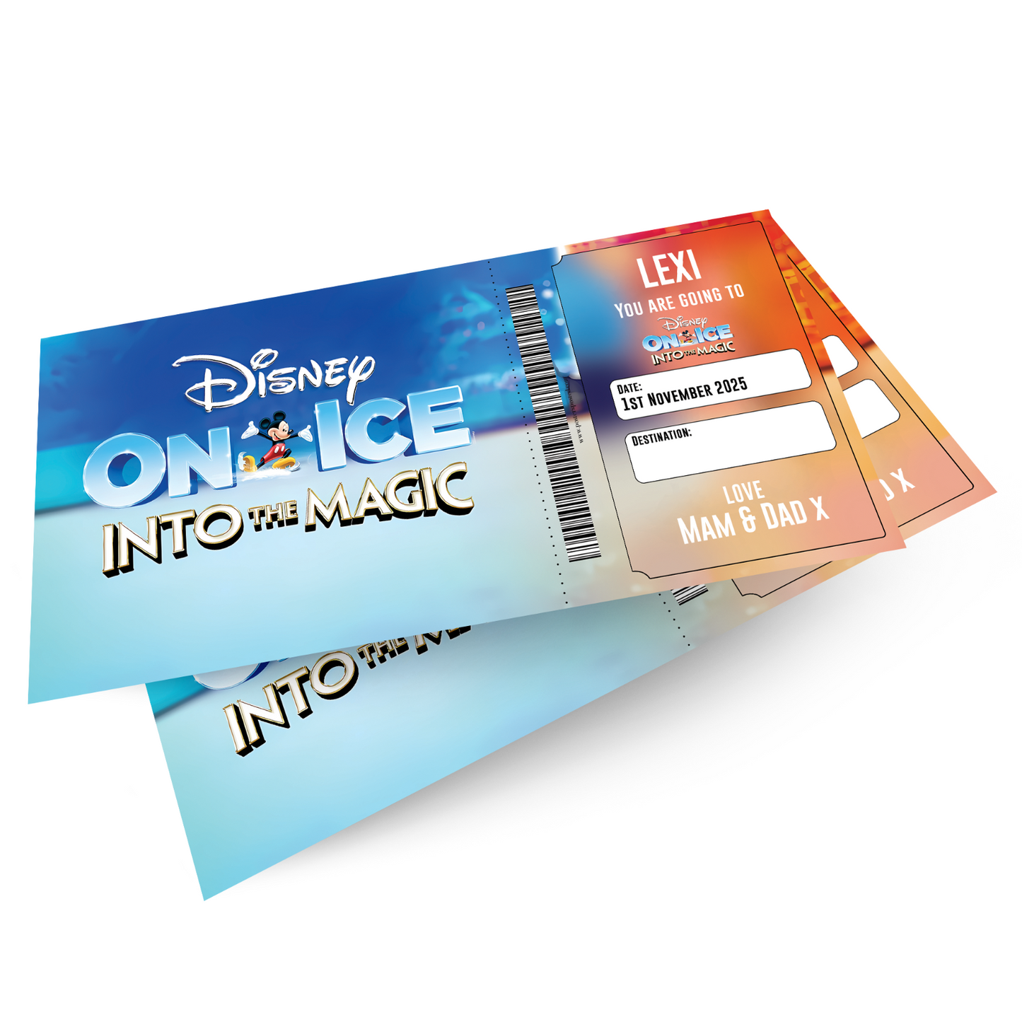 Disney On Ice Into The Magic Christmas Ticket Personalised Gift Keepsake Ticket