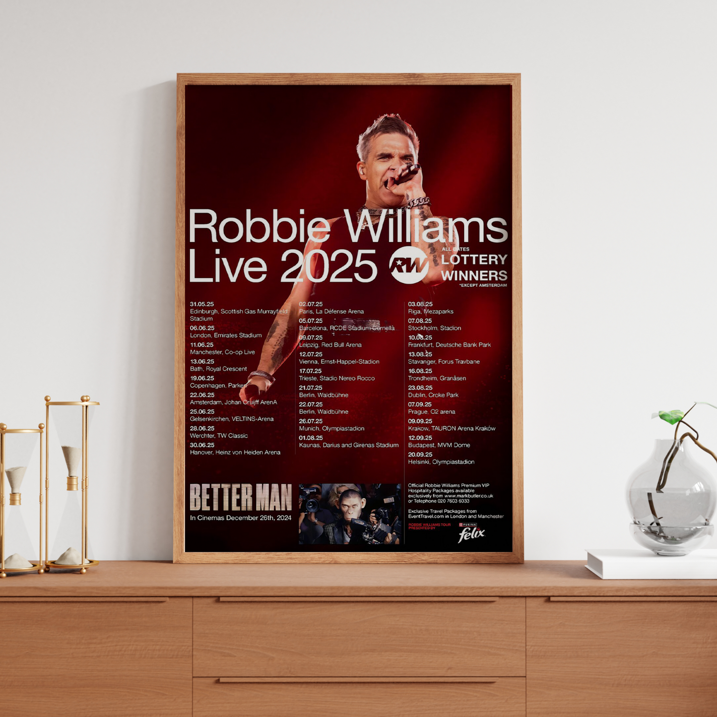 Robbie Williams Live 2025 All Concert Dates Poster Gift For Robbie Williams Fans