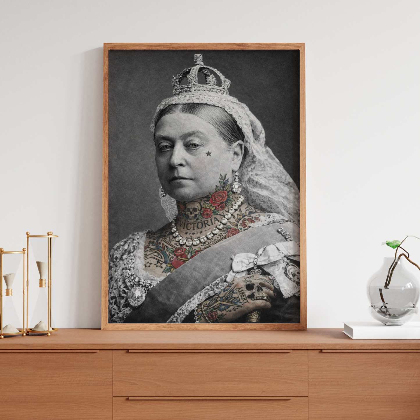 Queen Victoria Punk Royal Gothic Poster Tattoo Shop Wall Art Decor Print A5-A3