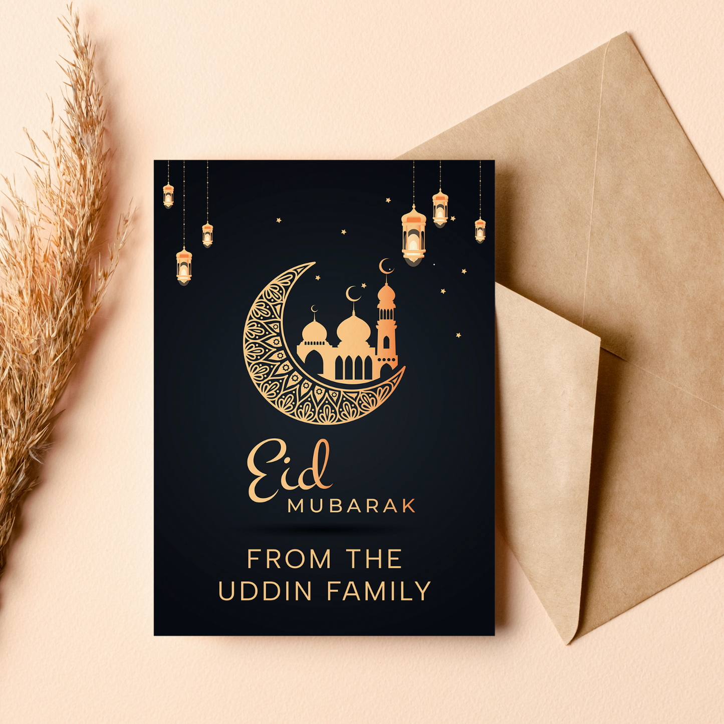 Eid Mubarak Card Islamic Muslim Festival Personalised Gift for Family Children