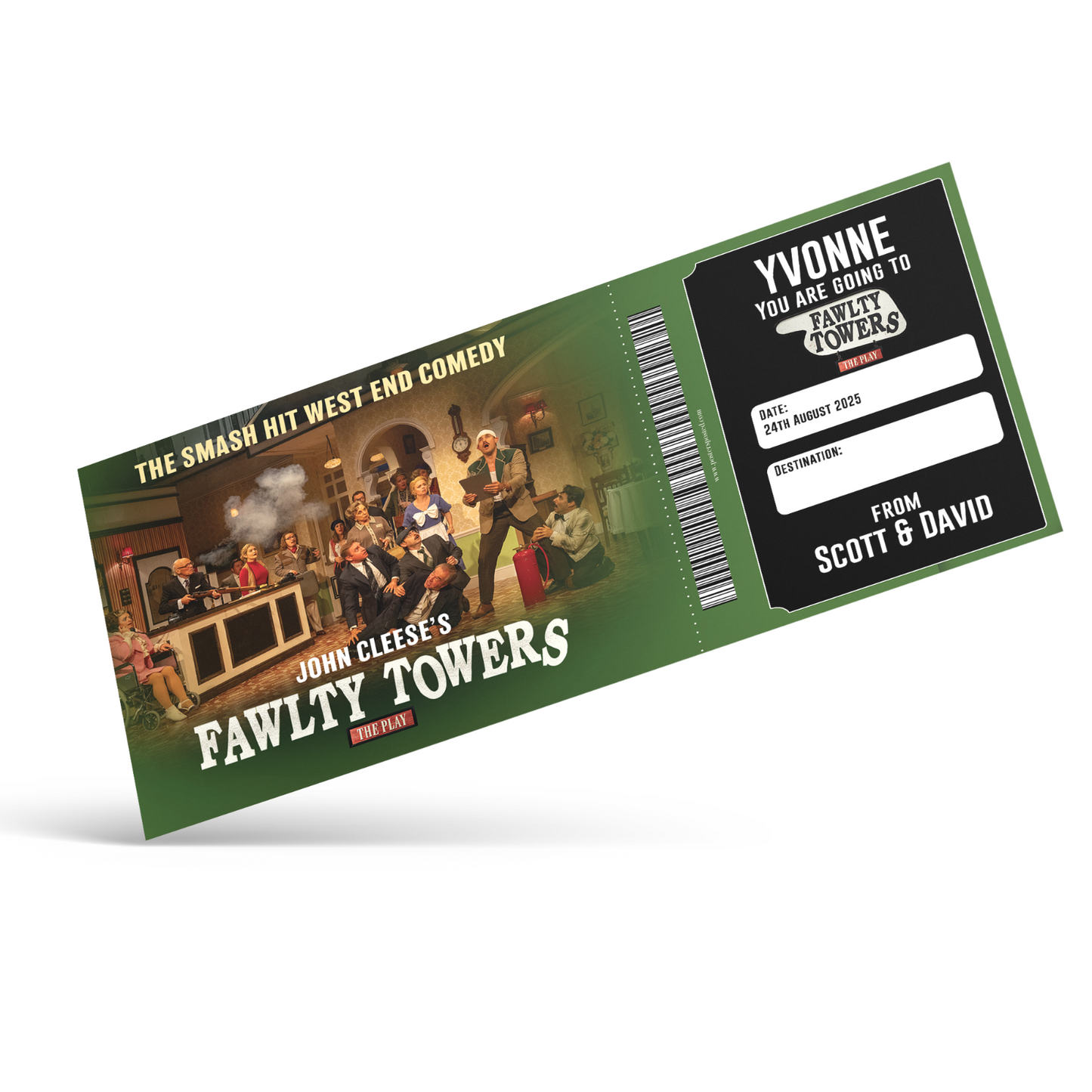 Fawlty Towers The Play Theatre Ticket Musical Gift Voucher Surprise Personalised