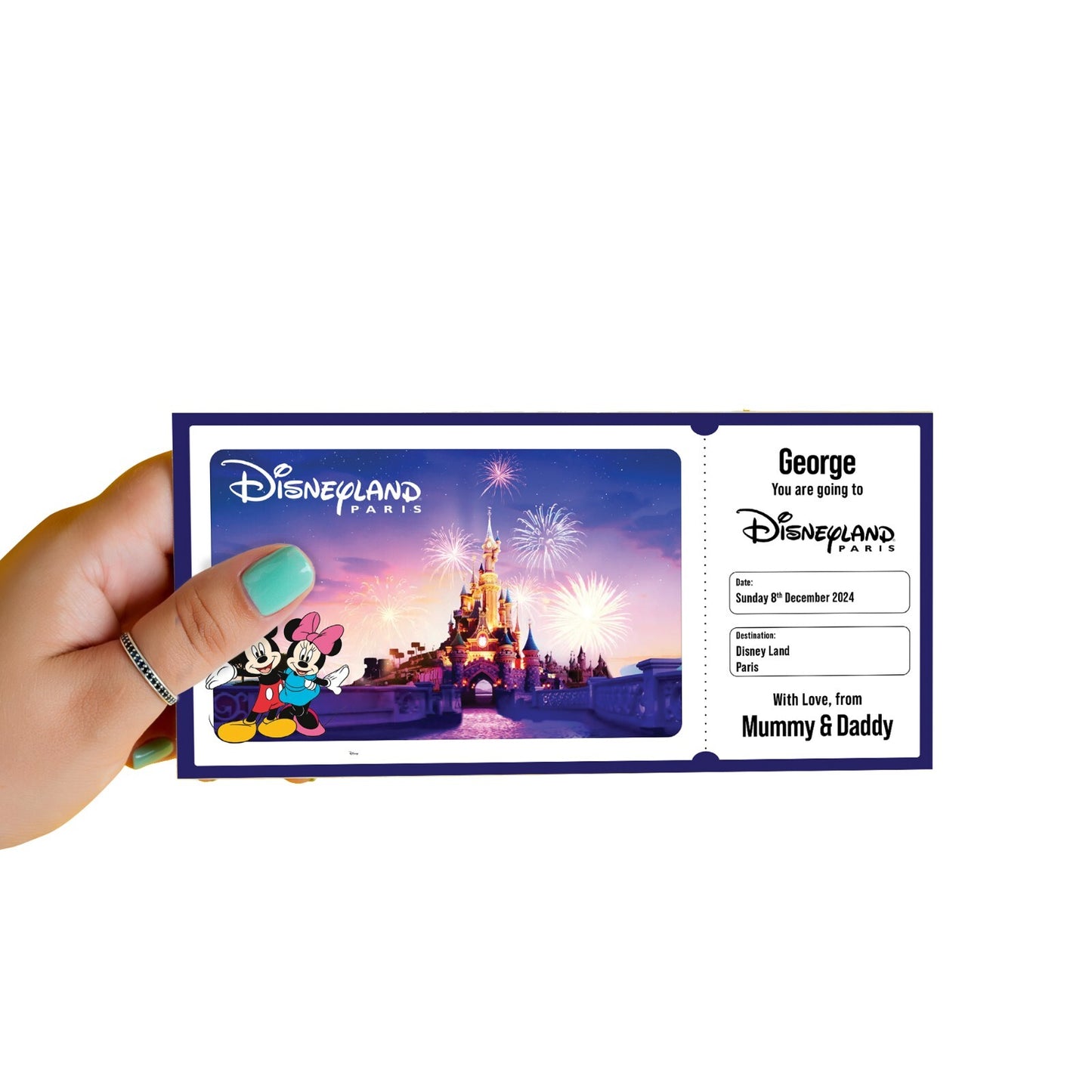 Disneyland Ticket Personalised, Disneyland Paris Ticket Surprise Ticket Gift