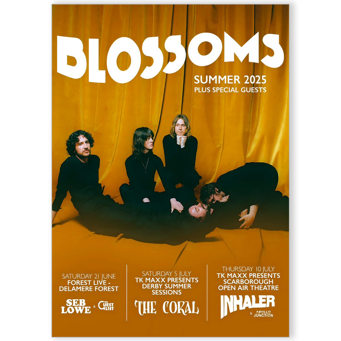 Blossoms Concert 2025 Poster Print For Blossoms Fans Print A5 A4 A3 - Tour Print