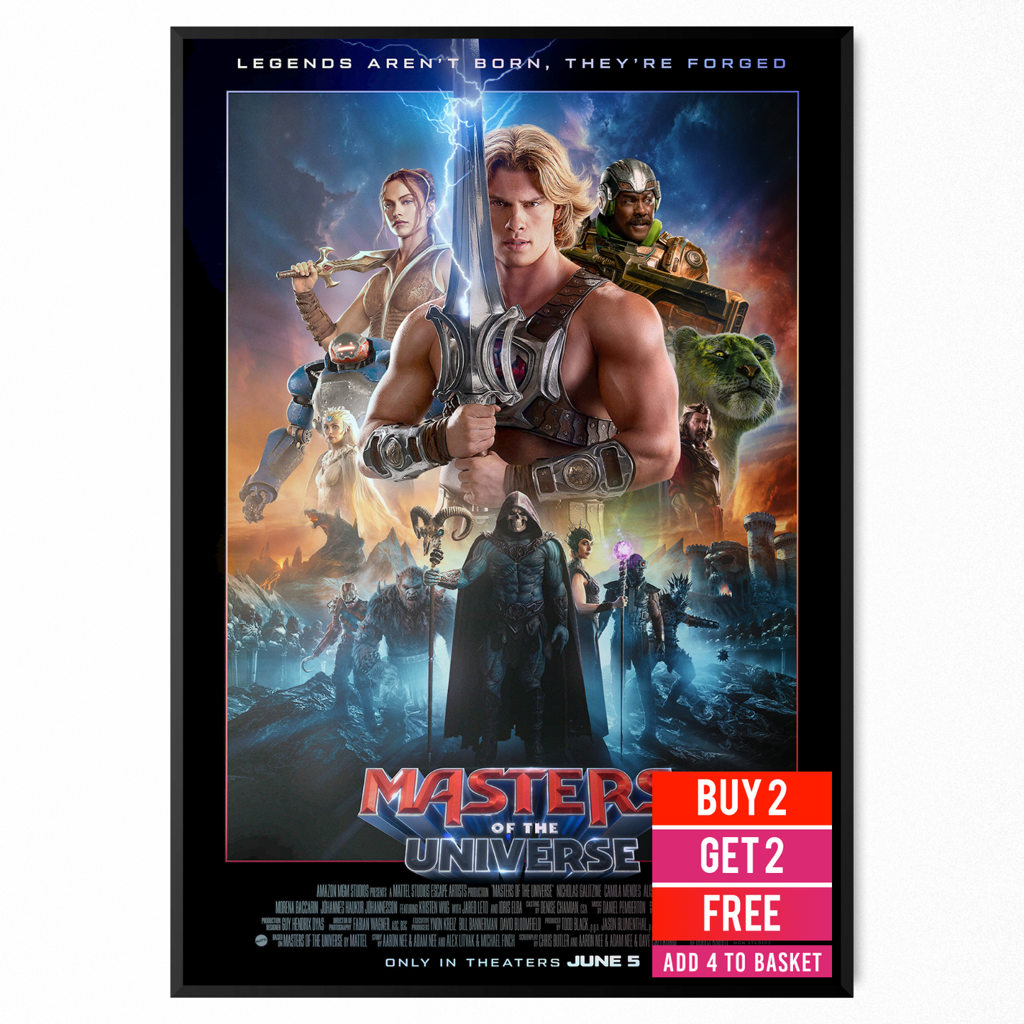 Masters of the Universe Movie Poster Print A5 A4 A3 2026 Film Print