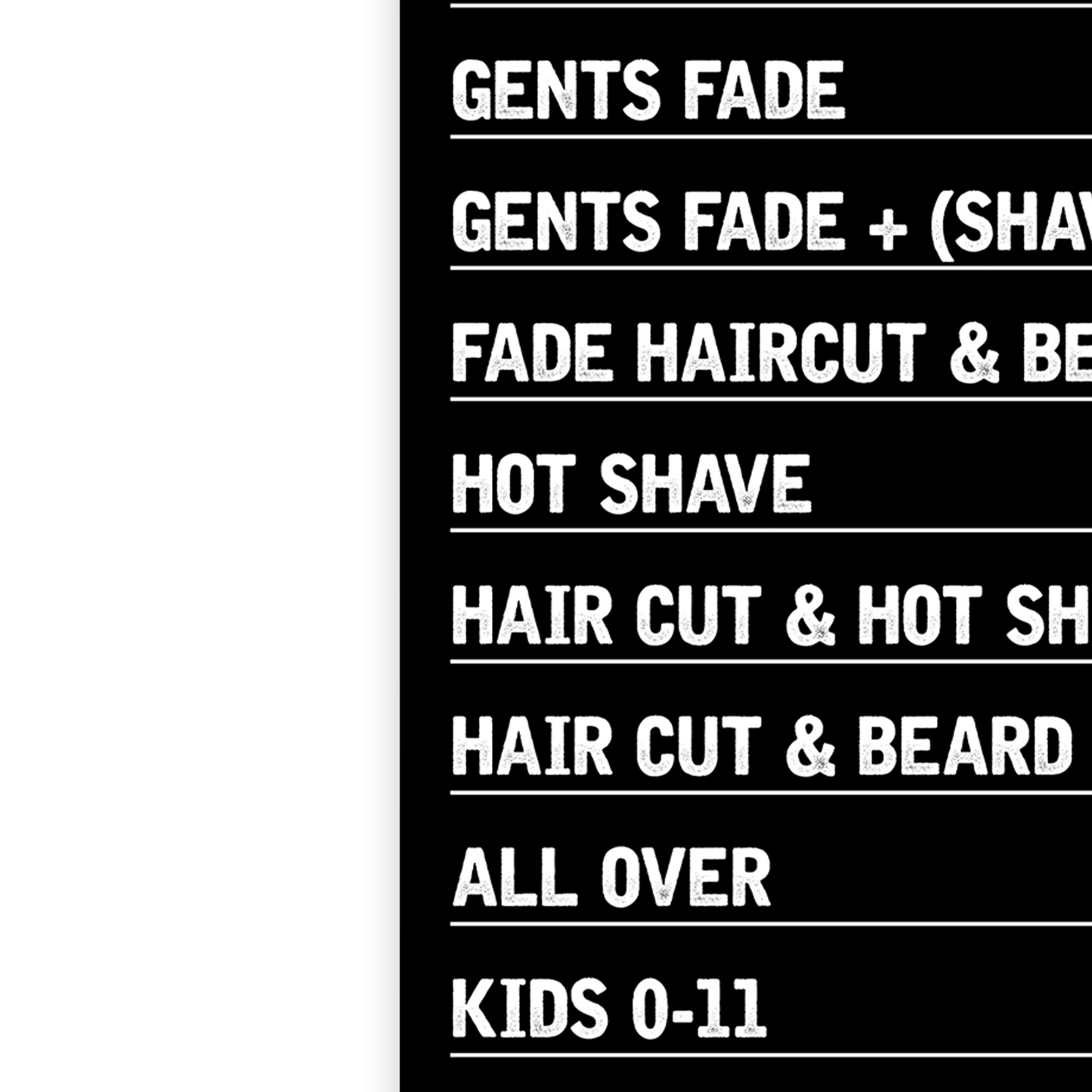 Barber Shop Salon Price List Personalised Barber Shop Sticker Poster Sign Board