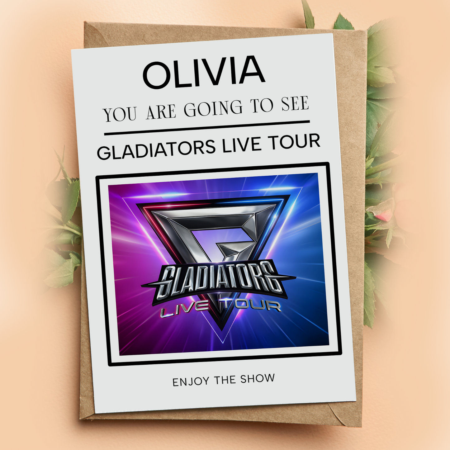 You're Going To See Gladiators Live Tour 2025 UK Tour Personalised Birthday Card
