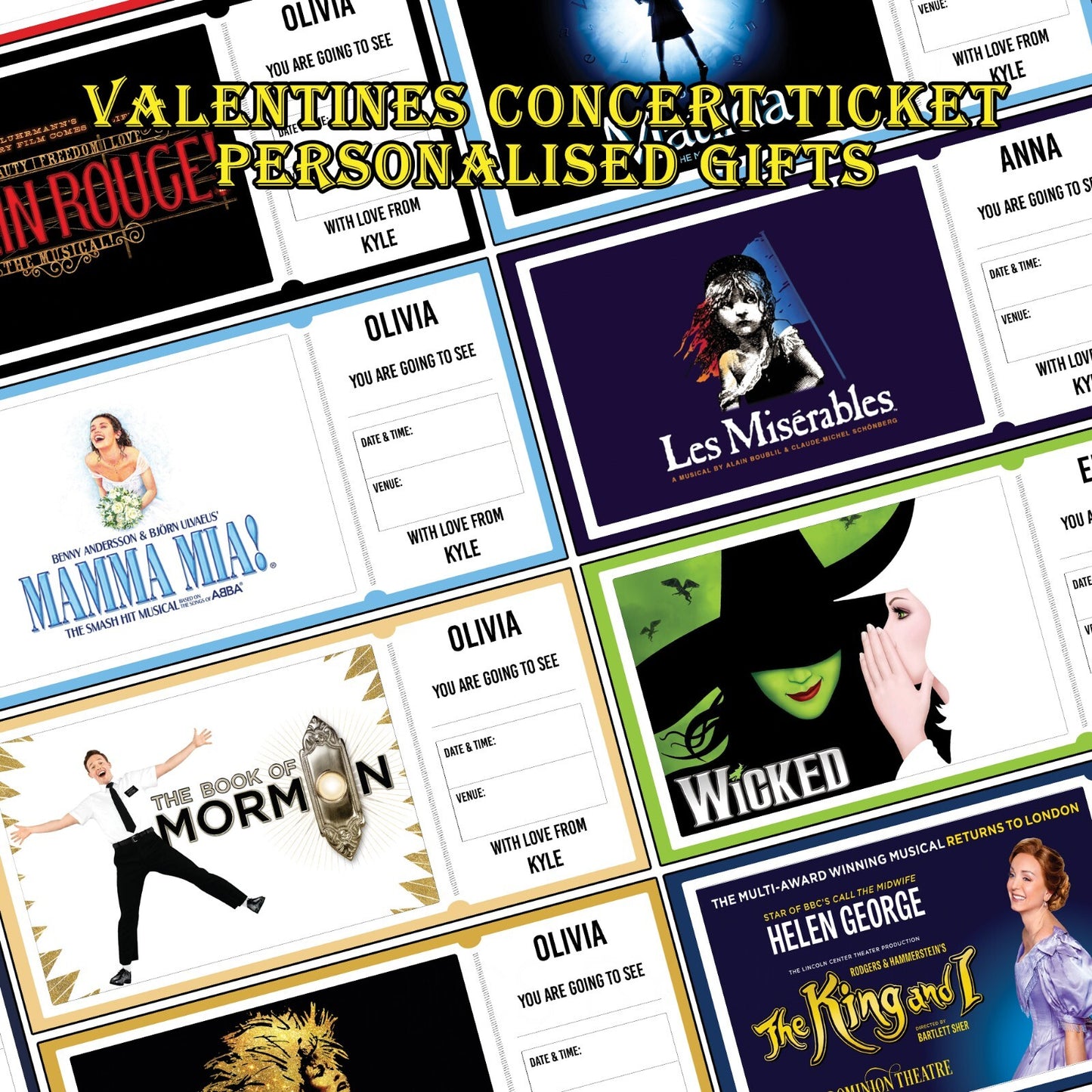 Anniversary Gift Concert Ticket Personalised Gift Your Your Are Going To See