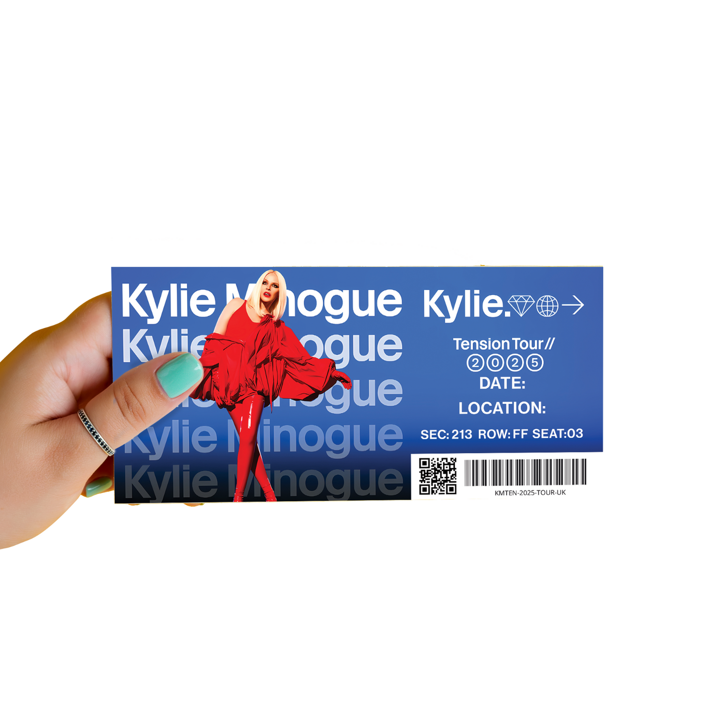 Kylie Minogue Music Concert Ticket Tension Tour 2025 Personalised Gift Keepsake