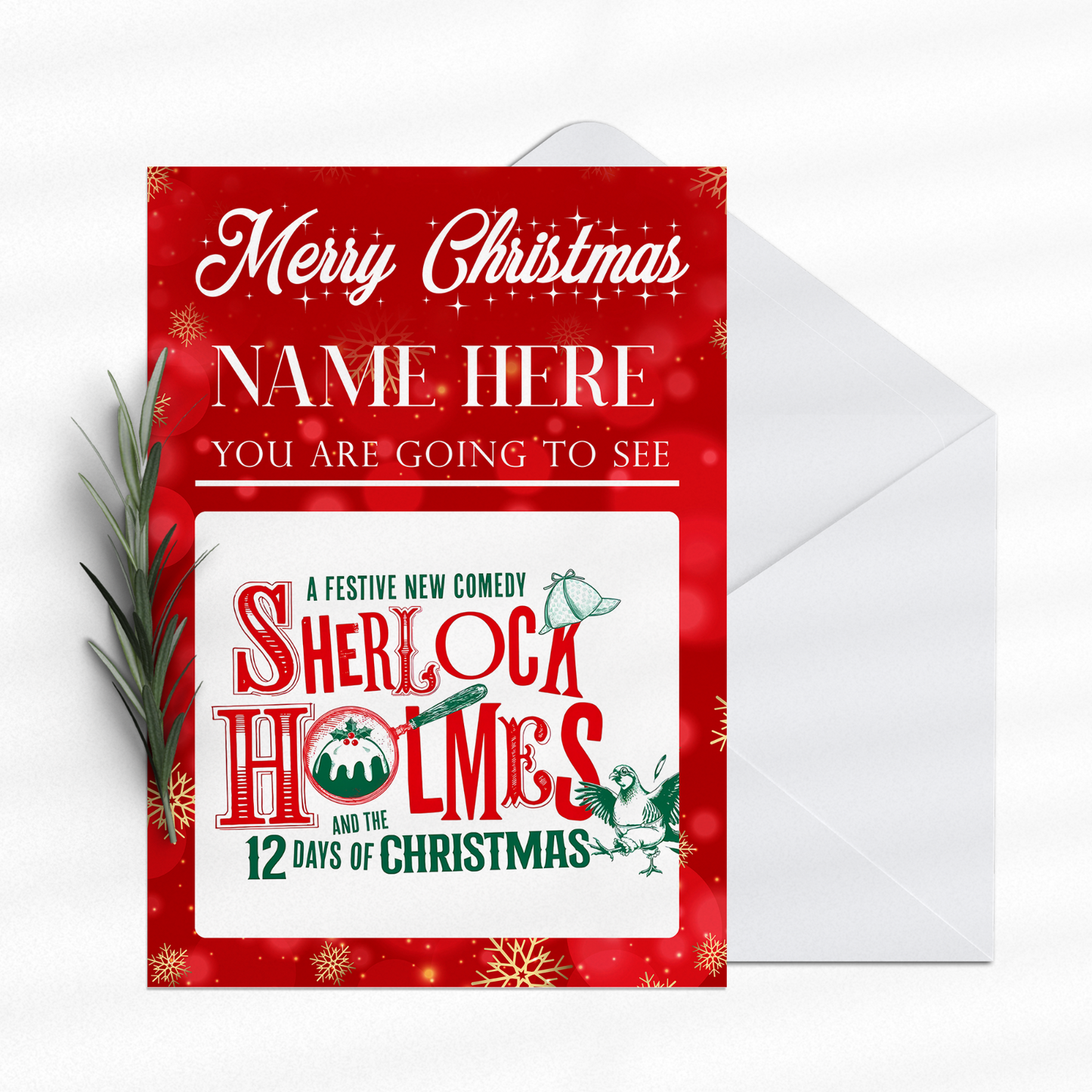 YOU'RE GOING TO SEE SHERLOCK HOLMES Christmas Personalised Christmas Gift Ticket