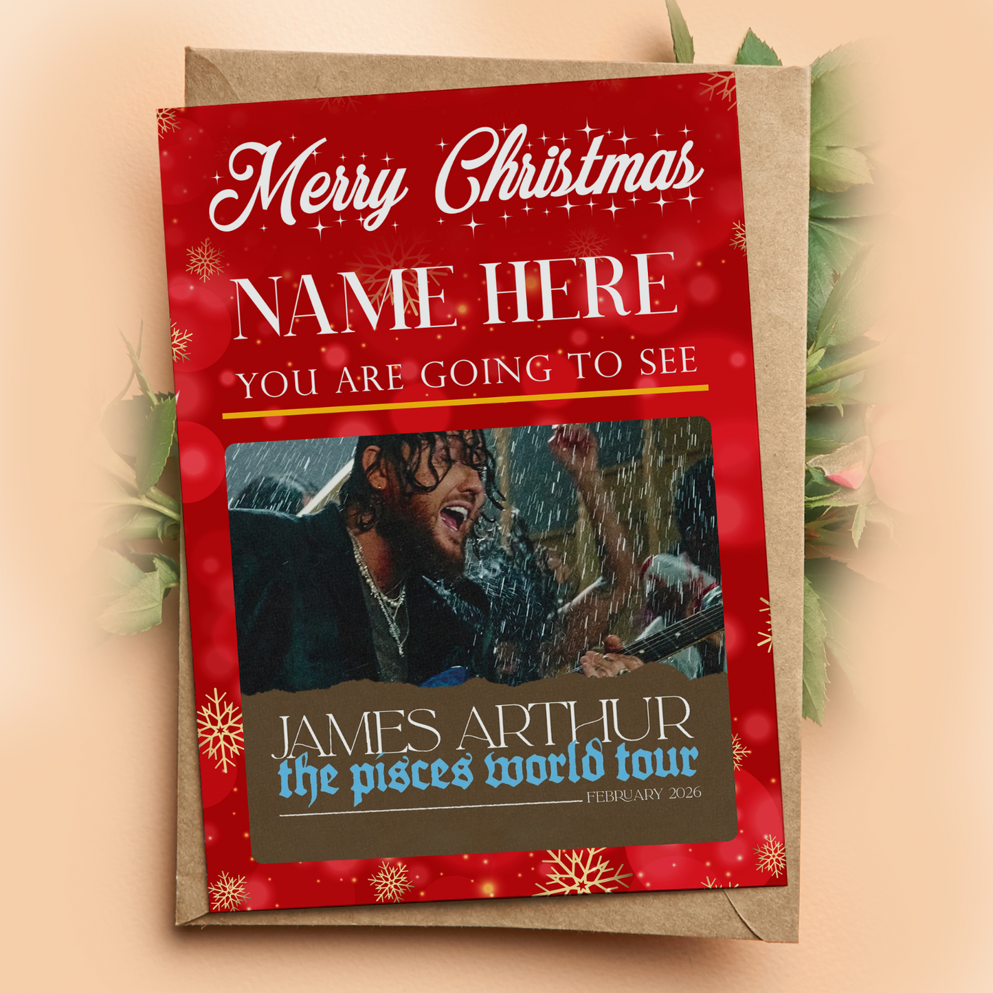 YOU'RE GOING TO SEE JAMES ARTHUR LIVE ON TOUR Personalised Christmas Gift Card