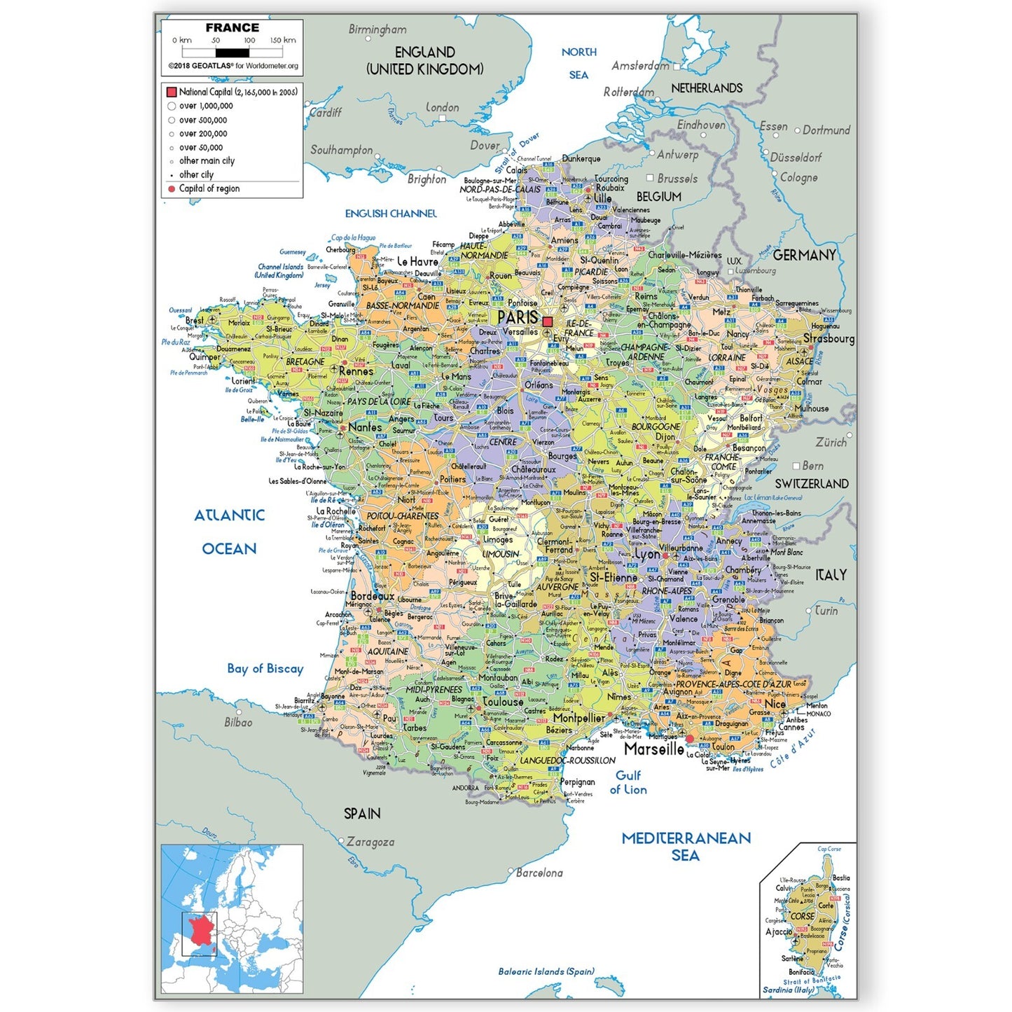 Map Of France Wall Art Travel Poster Print World Map Wall Poster Map Of France