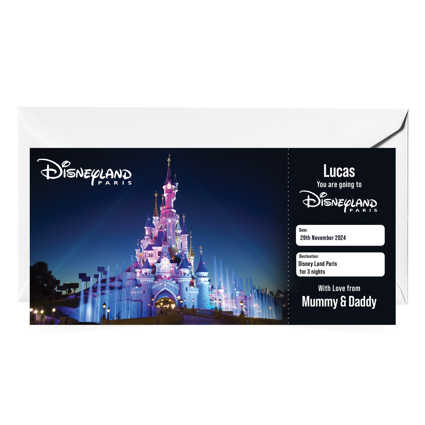 Disneyland Ticket Personalised Birthday Gift Reveal Disney Paris Ticket Holiday
