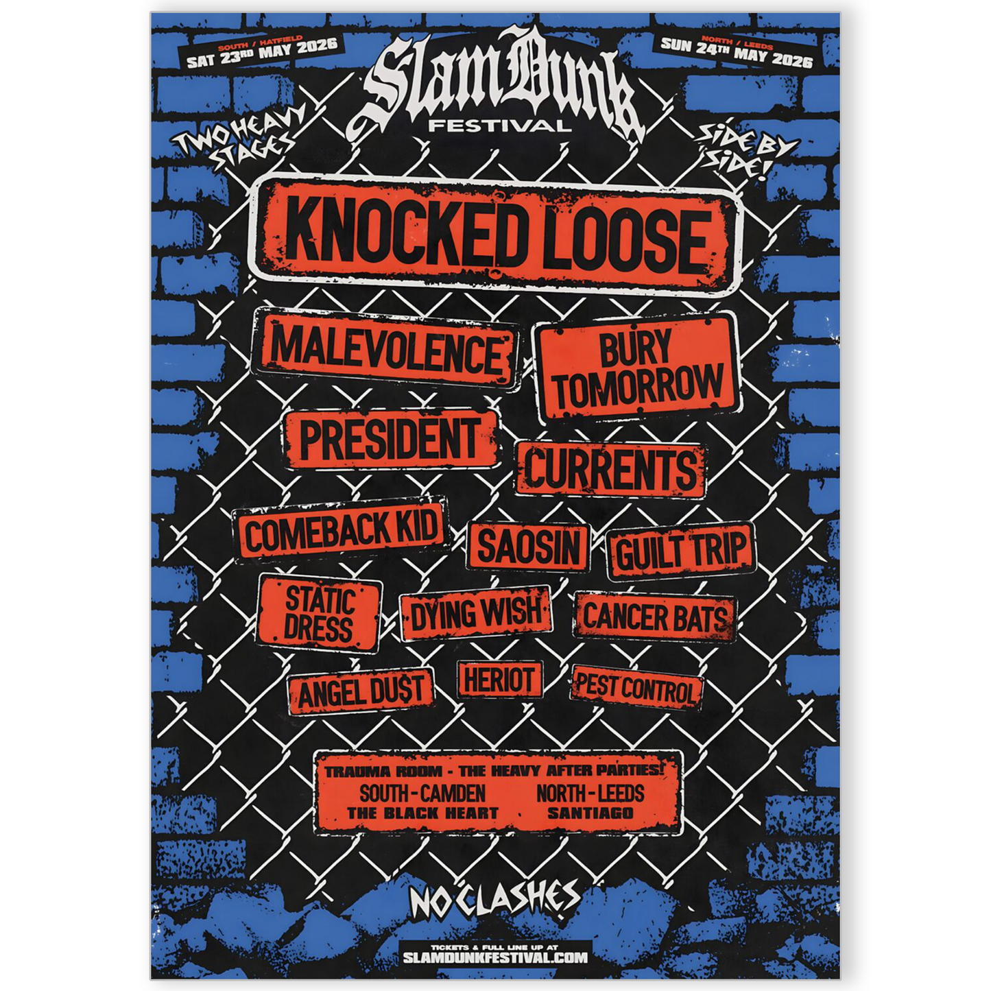 Slamdunk Line Up Poster Music Festival 2026 Print Home Bedroom Decor A5-A3