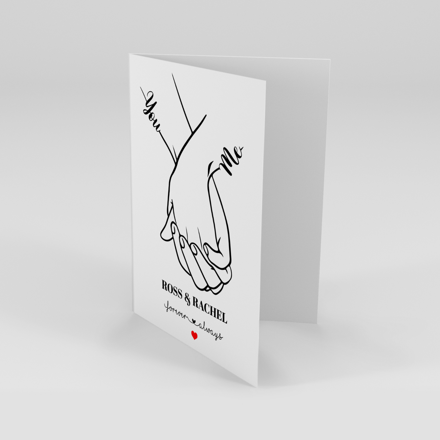 Valentines Day Card Personalised Cute Hands Love Gift for Husband Wife BF GF