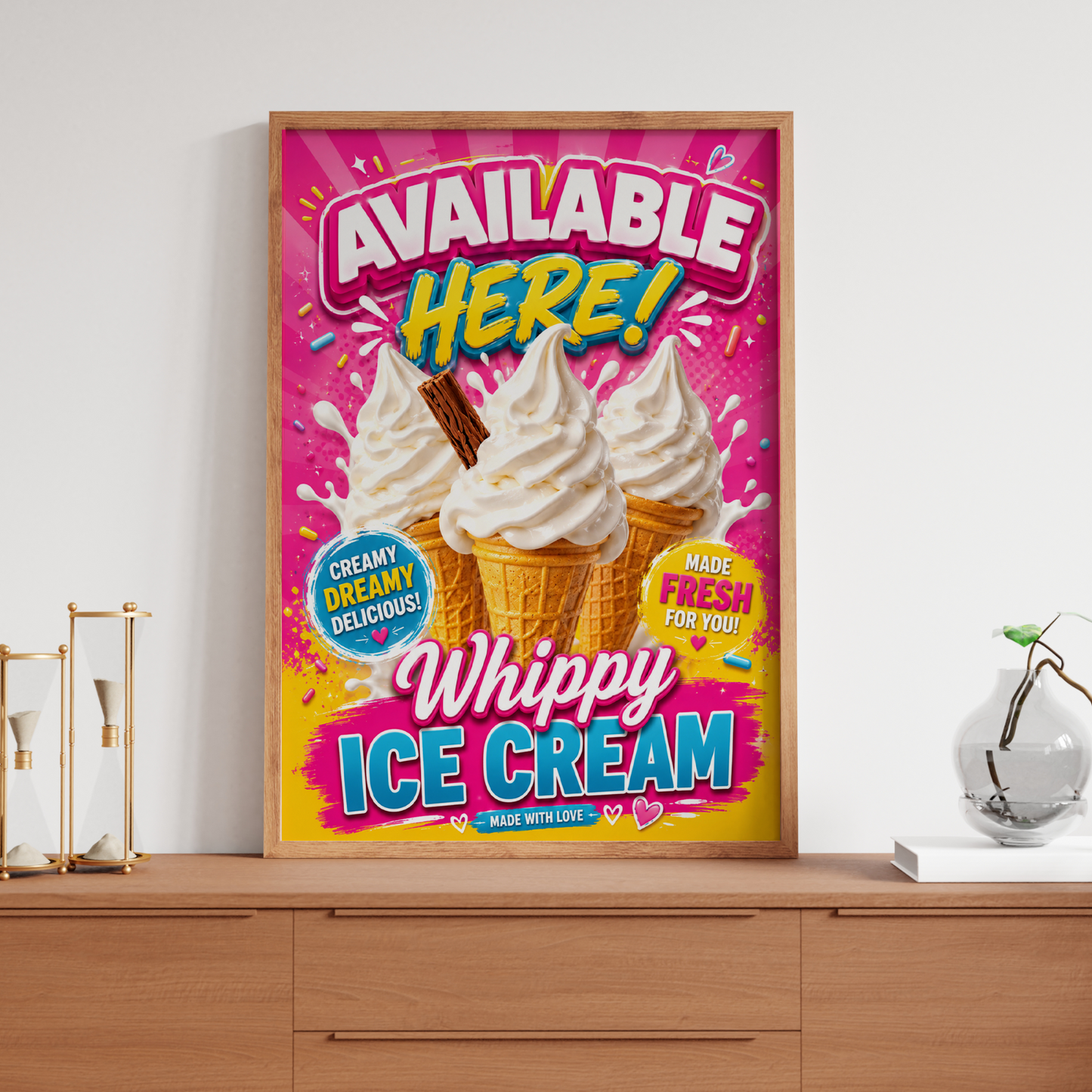 Mr Whippy Ice Cream Sold Here Poster Print window Wall Decal Sign A5 A4 A3 A2 A1