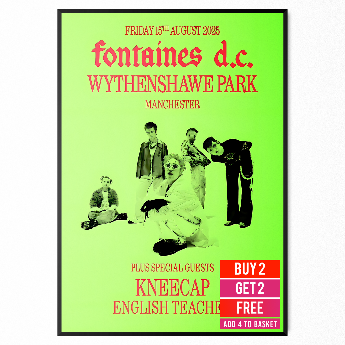 Fontaines D.C. Poster Concert Print 15th August For Fontaines Rock Fans A5-A3
