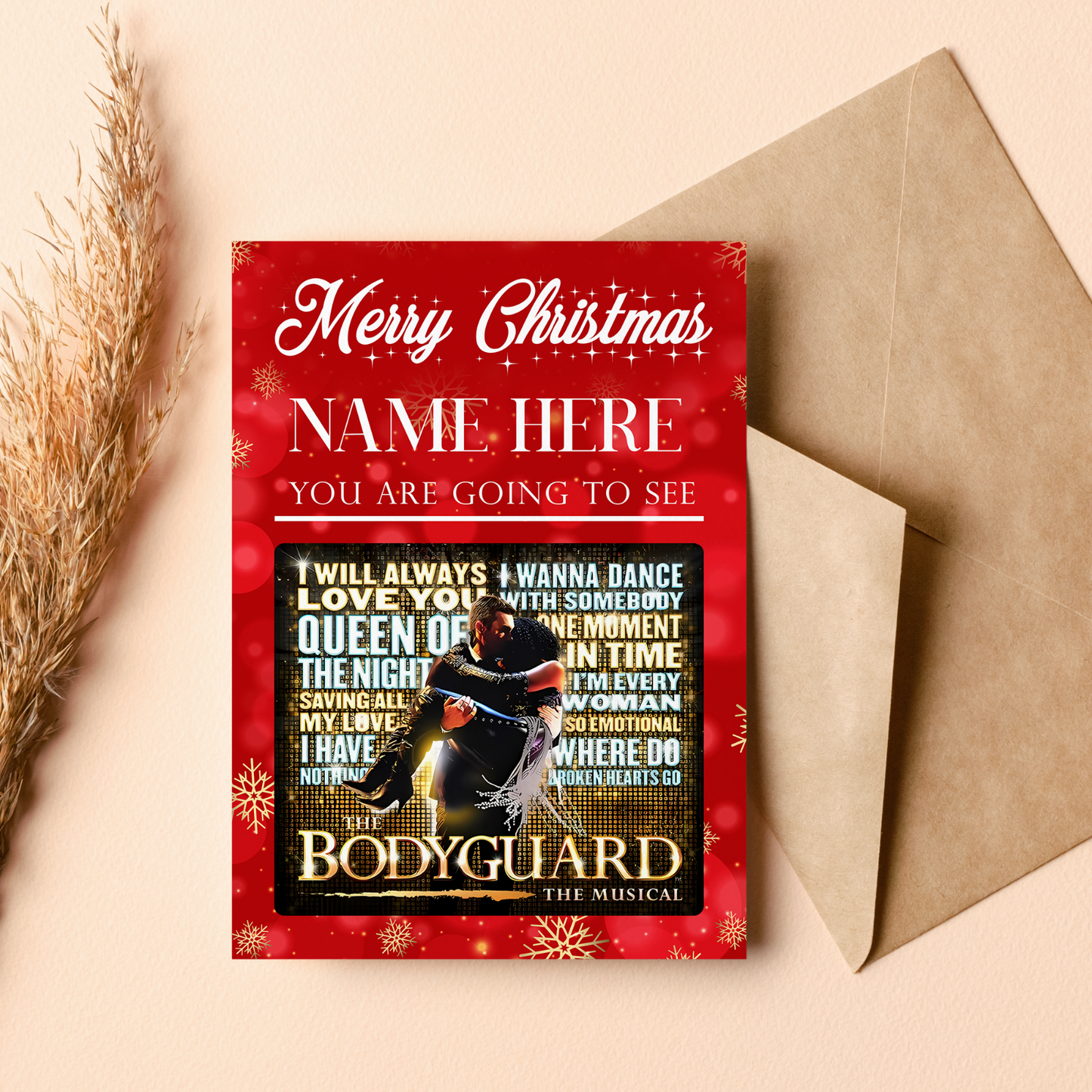 YOU'RE GOING TO SEE THE BODYGUARD PERSONALISED GIFT XMAS CHRISTMAS CARD