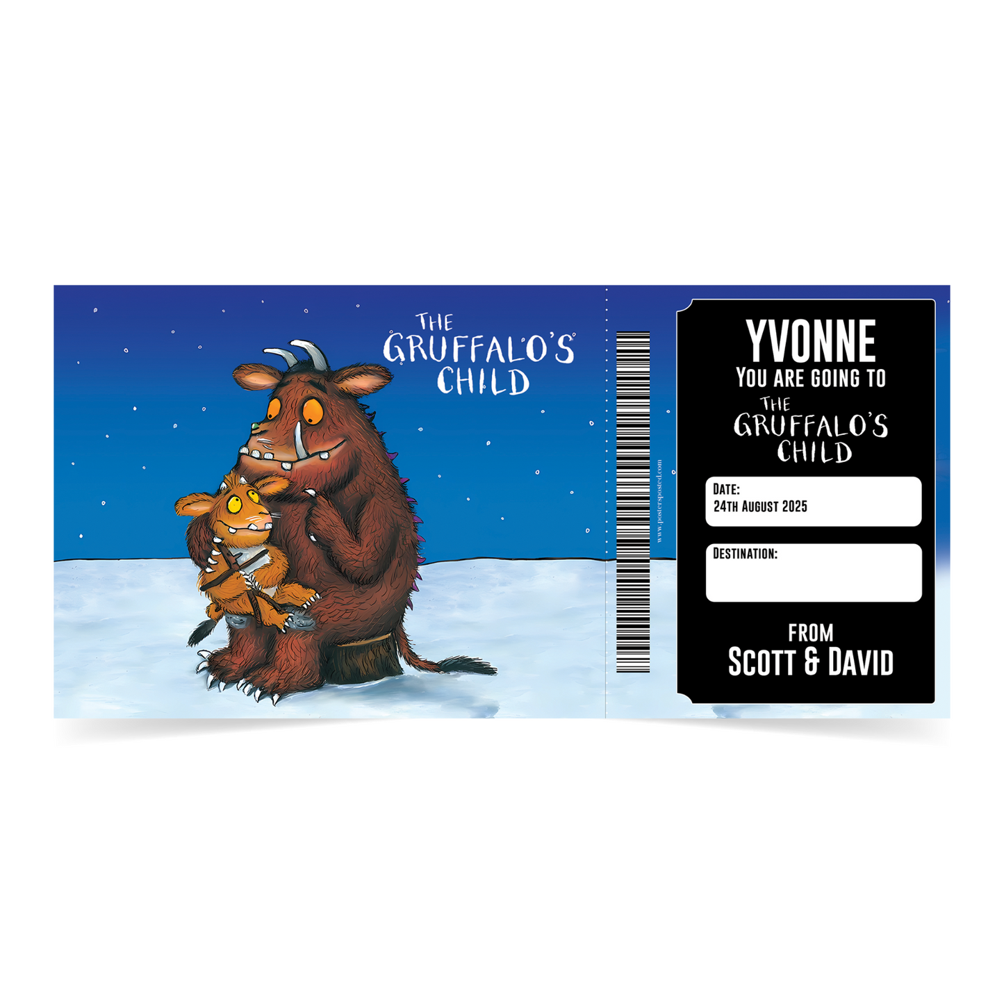 The Gruffalo's Child Theatre Ticket Musical Gift Voucher Surprise Personalised