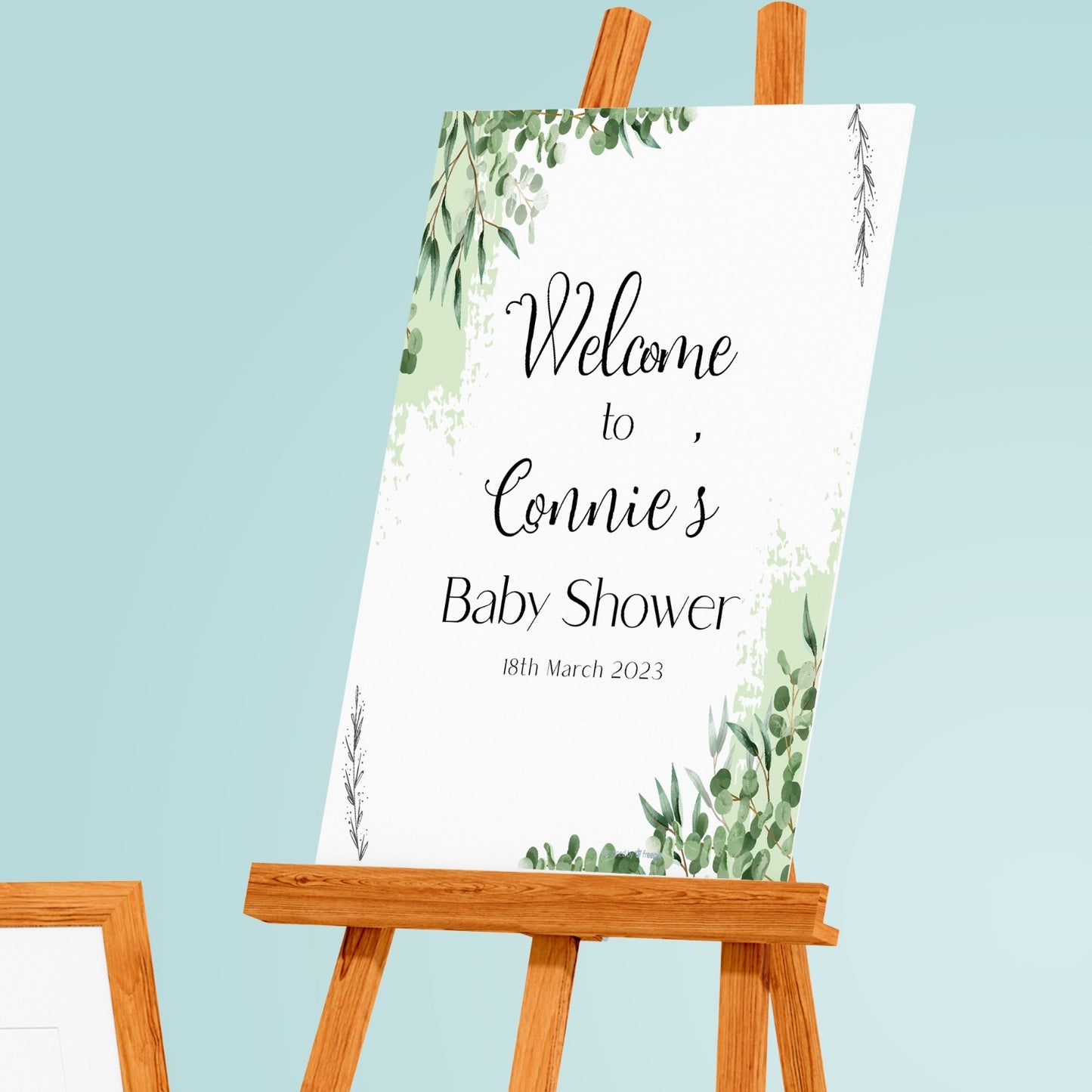 Baby Shower Sign Eucalyptus Welcome Party Sign Personalised Decor Gift Print