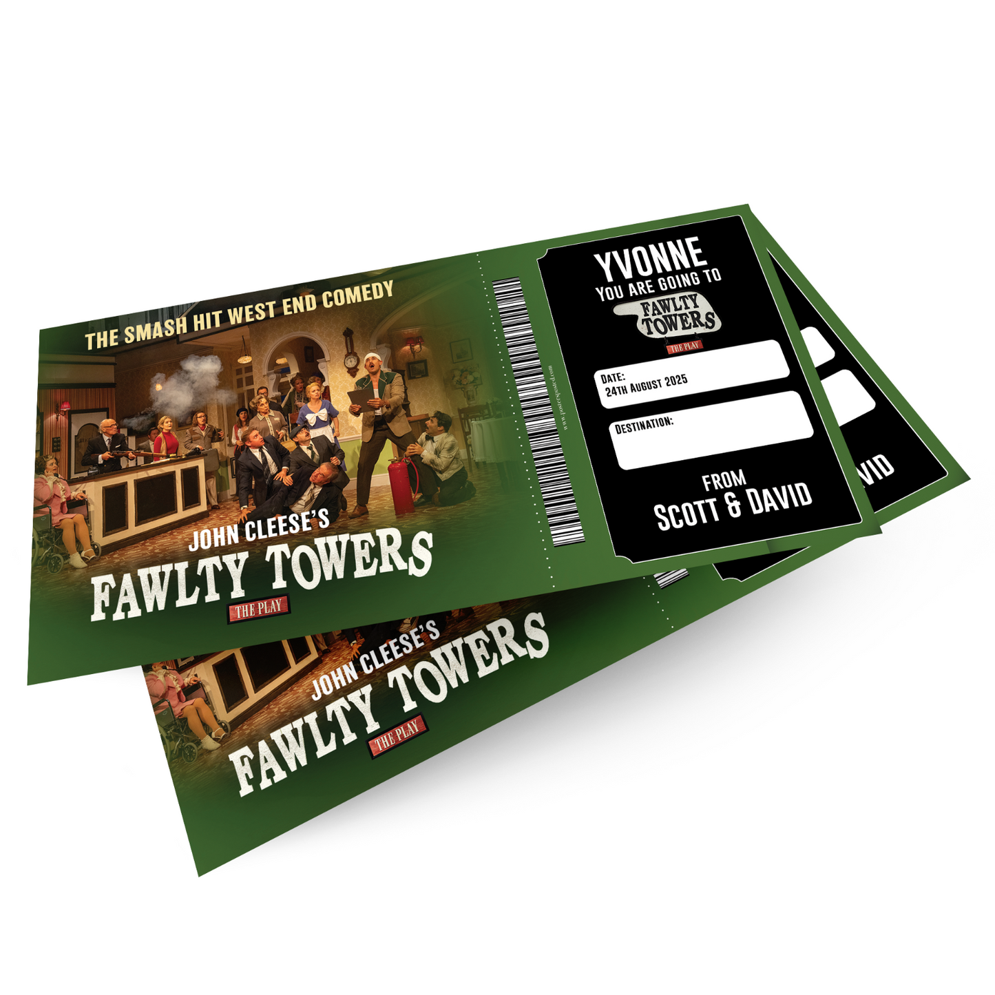 Fawlty Towers The Play Theatre Ticket Musical Gift Voucher Surprise Personalised