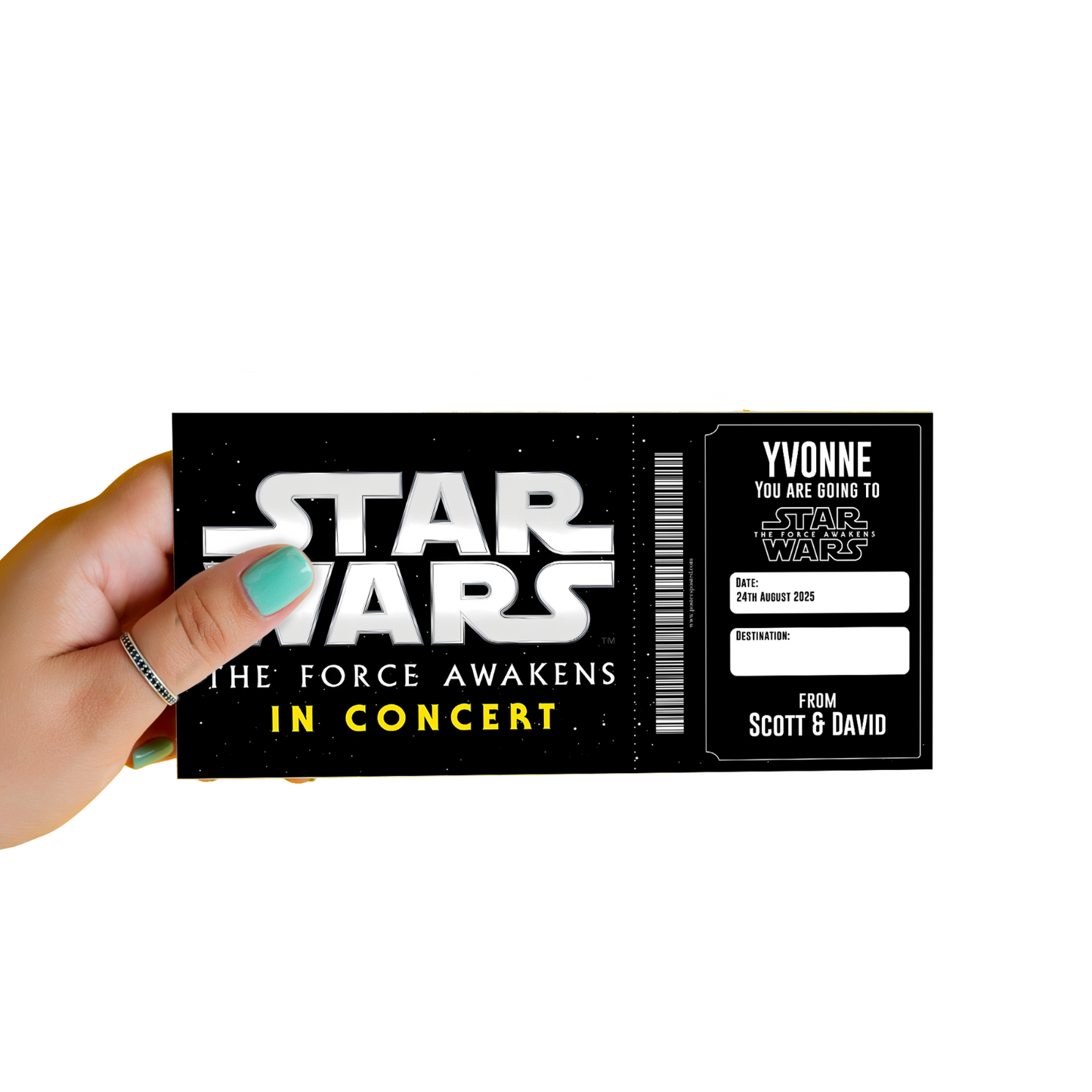 Star Wars The Force Awakens In Concert Gift Ticket Personalised Xmas Gift Ticket