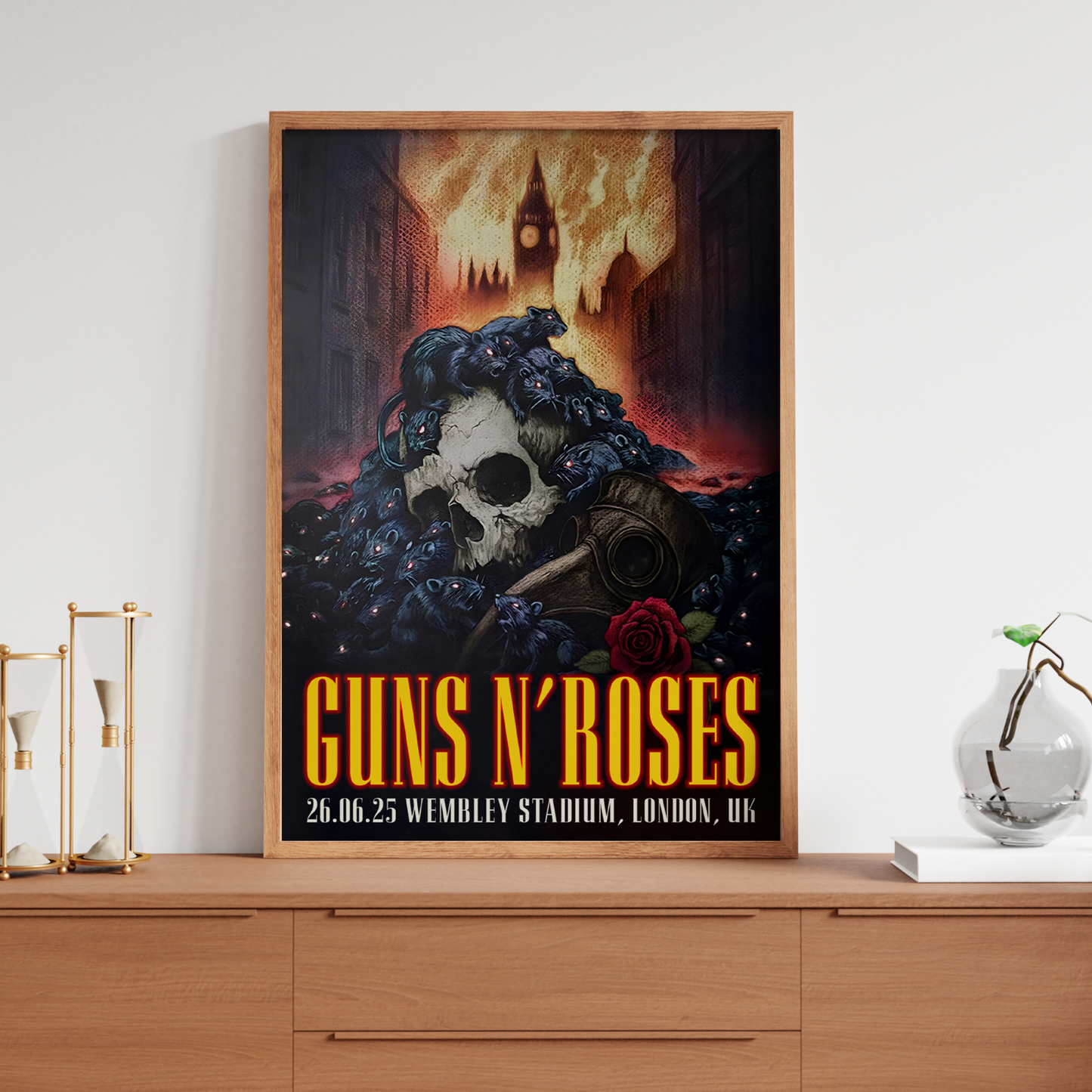 Guns N’ Roses UK Tour 26 June 2025 Poster Print For Guns N’ Roses Rock Fans