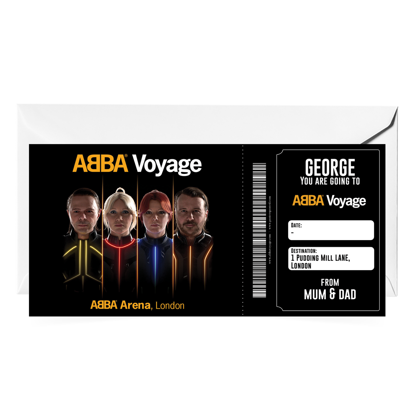 ABBA VOYAGE CONCERT ticket gift Birthday Surprise Any OCCASION Gift Ticket