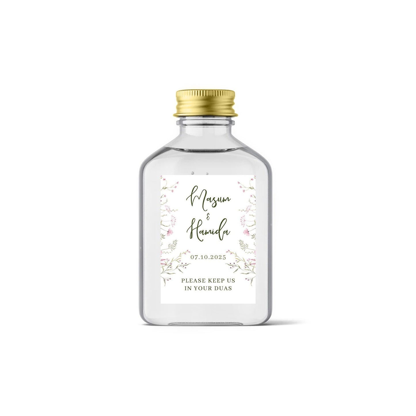 Personalised Zam Zam Stickers, Water Bottle Gift Labels, Umrah, Wedding Favour