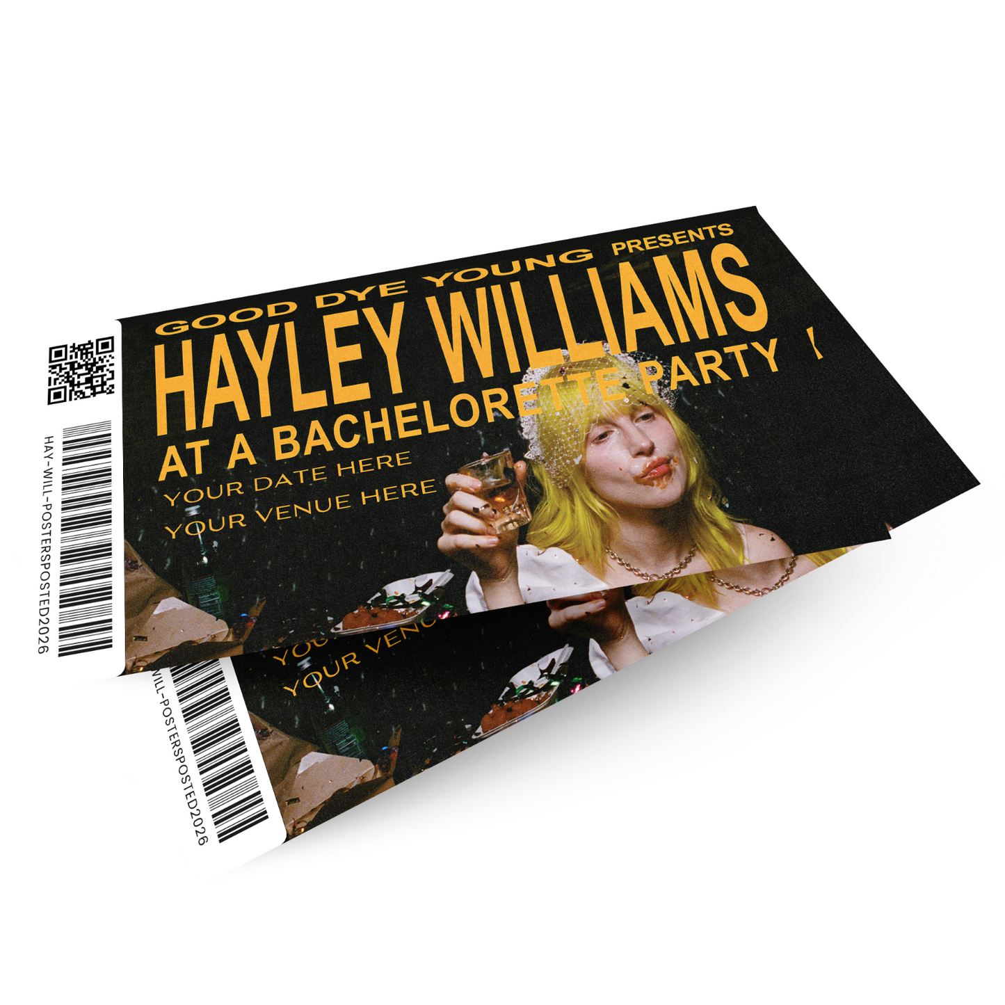 Hayley Williams Ticket UK Concet Tour 2026 Souvenir Personalised Mock Ticket