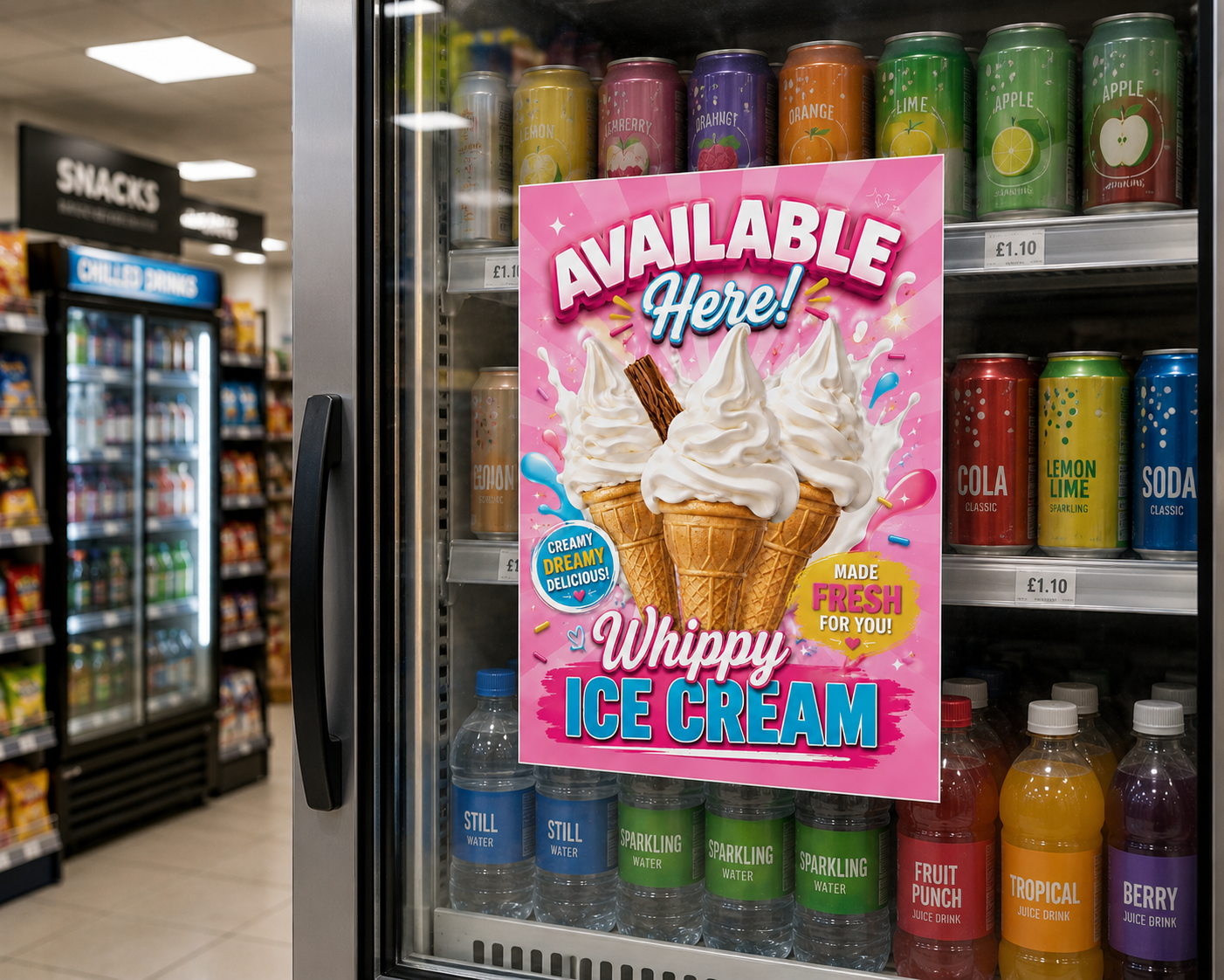 Mr Whippy Ice Cream Sold Here Adhesive Wall sticker Sign window vinyl printed
