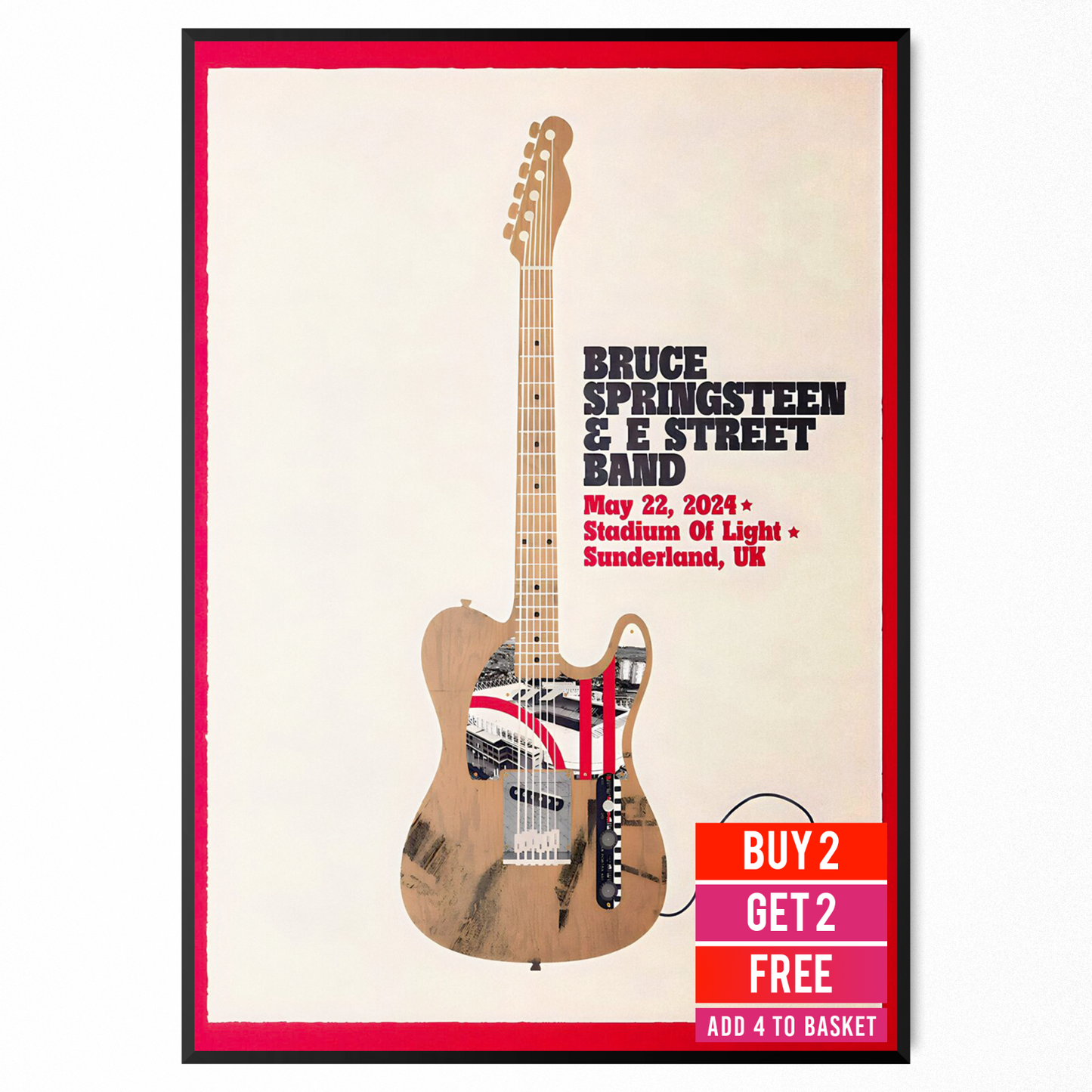 Bruce Springsteen Concert Poster May 22nd Sunderland For Bruce Springsteen Fans