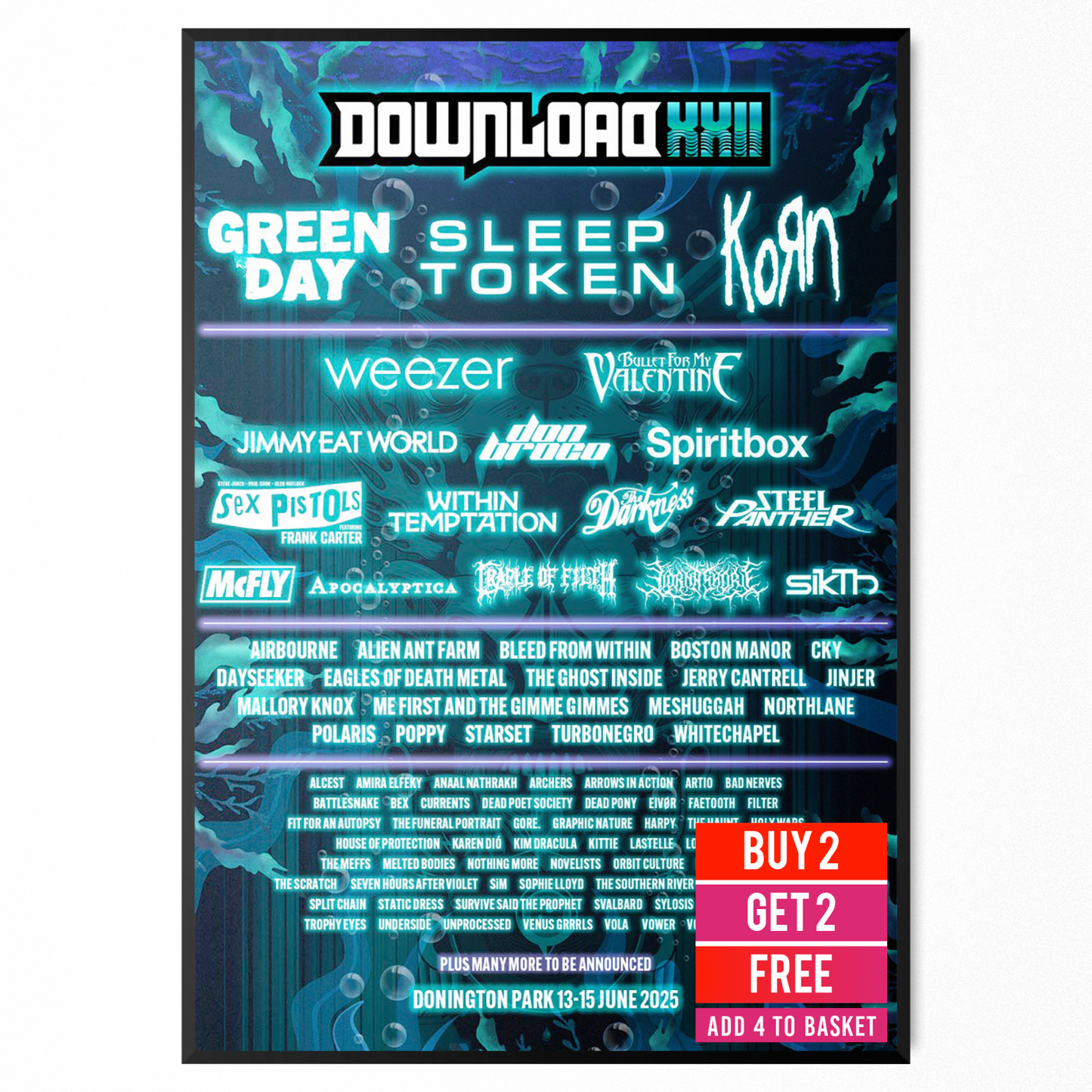 DOWNLOAD 22 FESTIVAL LINE UP 2025 Print Event Acts List Poster Promo Gift Bands