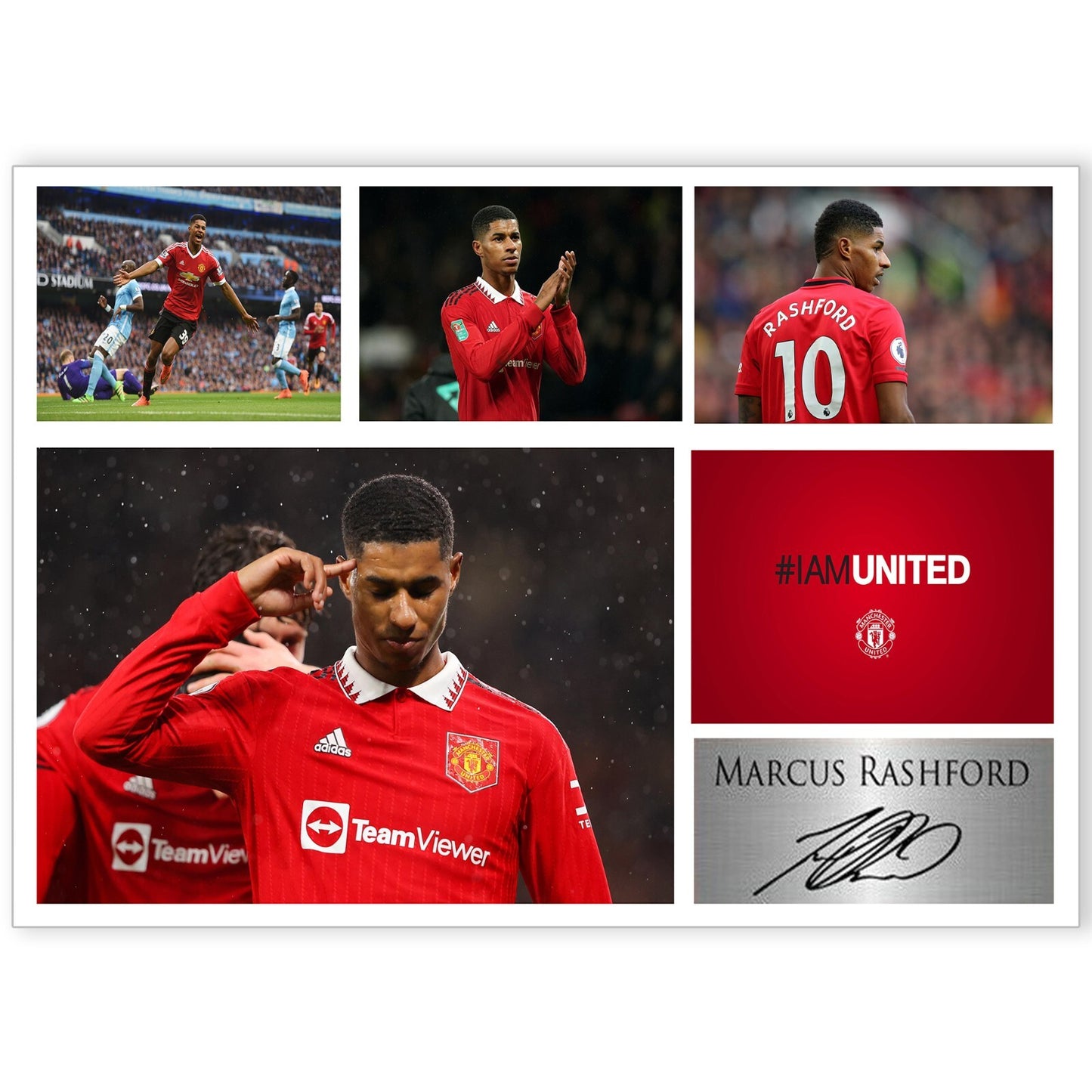 Marcus Rashford Signed Photo Poster Football Autographed Memorabilia Photo Print