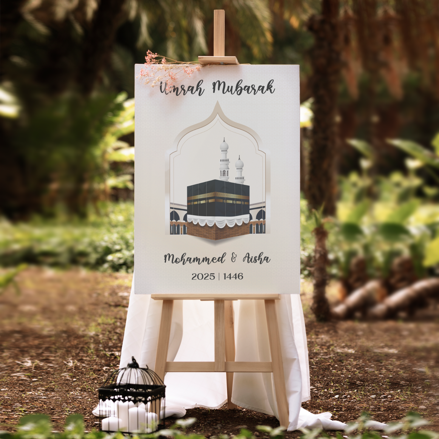 Umrah Welcome Sign Personalised Poster Umrah Mubarak Islamic Welcome Sign A5-A3