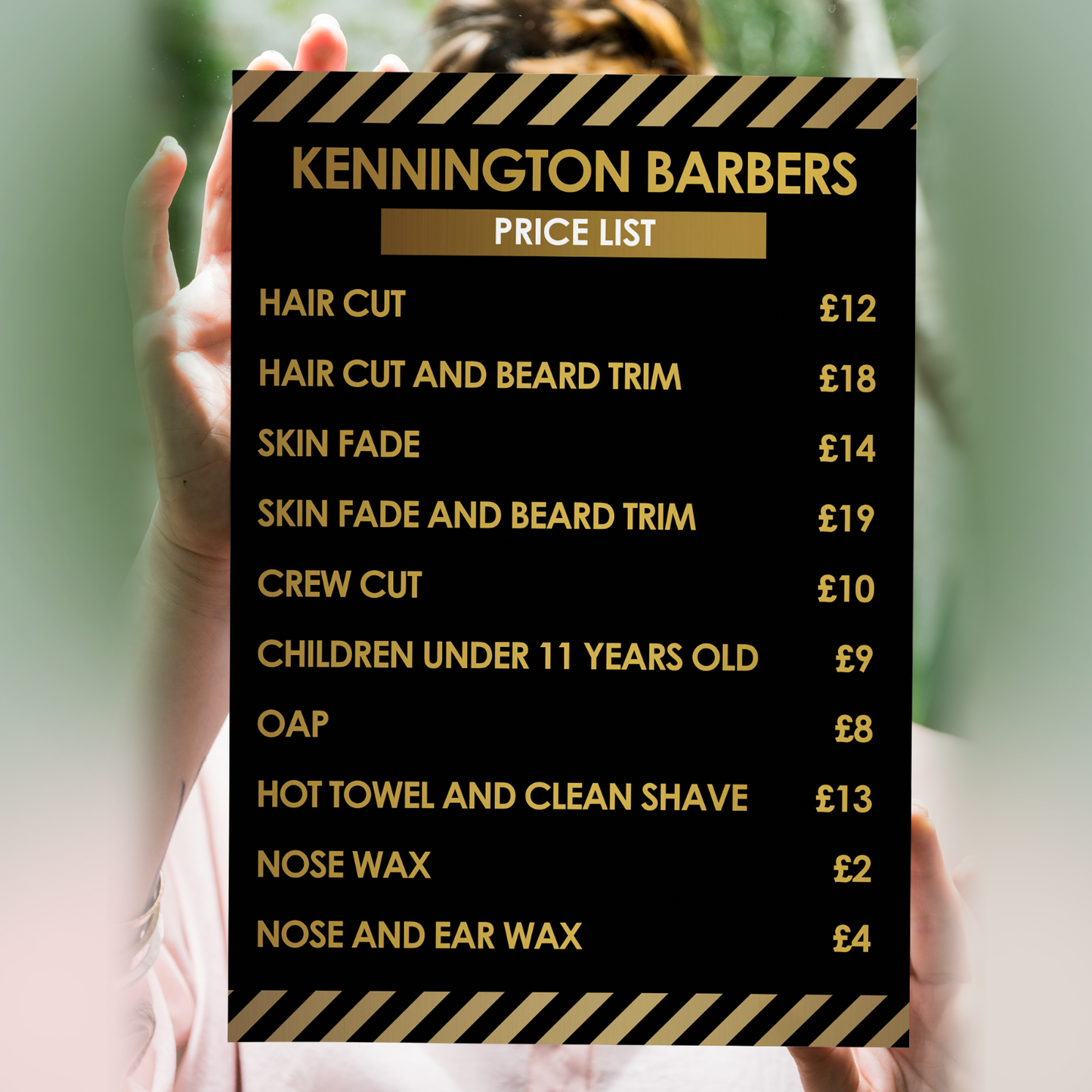Barber Shop Price List Poster Sign - Salon Advertising Printed A5-A3