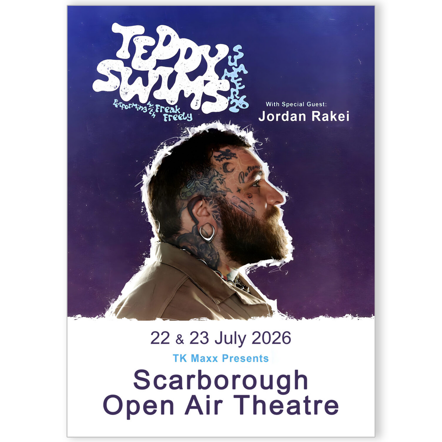 Teddy Swims Poster Live Music Show Summer 2026 Tour Concert 22+23 July Poster