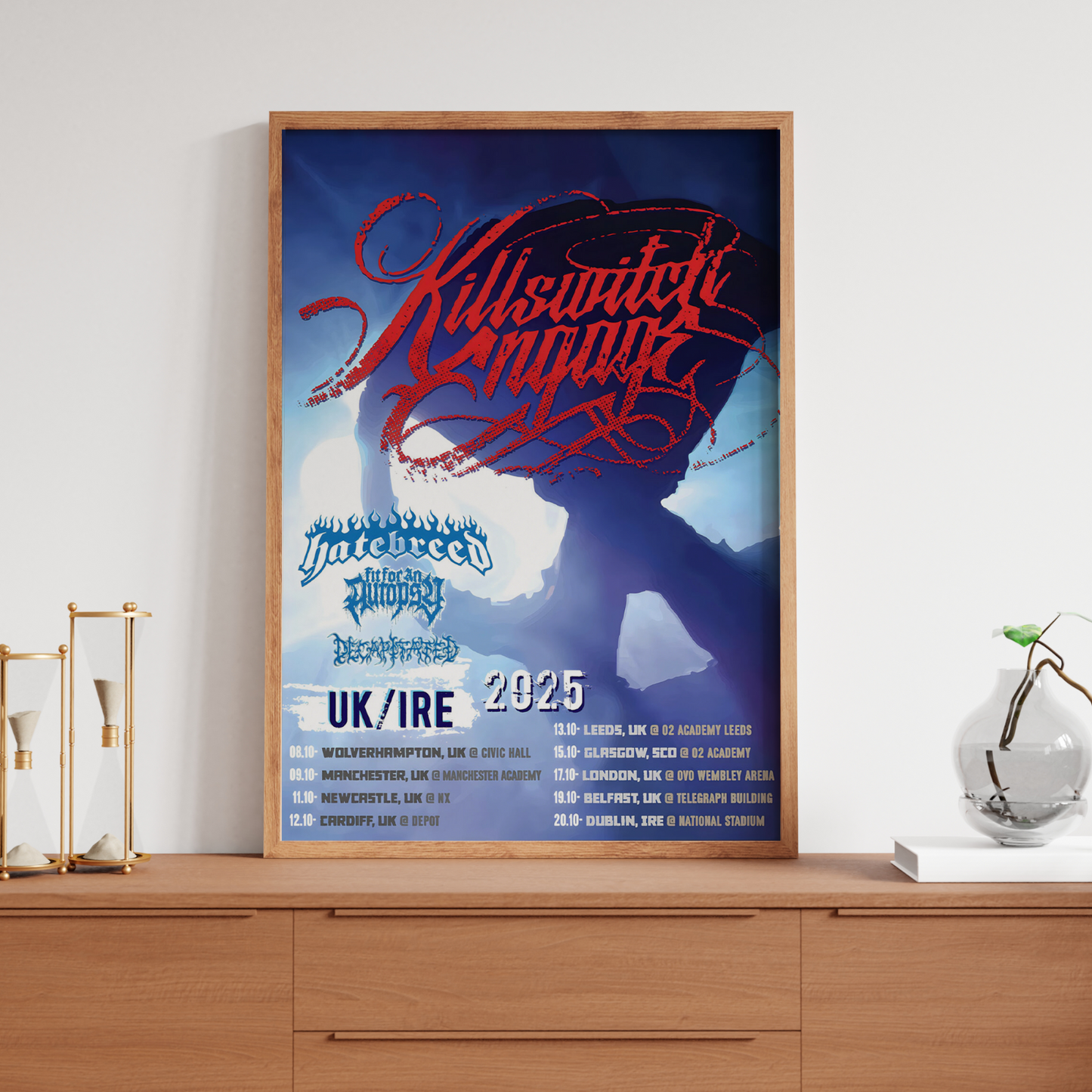 Killswitch Engage 2025 Tour Poster Print UK/Ireland Tour 2025 Poster A5-A3