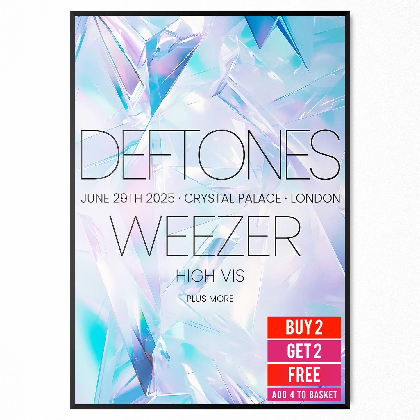 Deftones Poster Tour UK Tour 29 June 2025 Poster Deftones Fans Music Metal Band