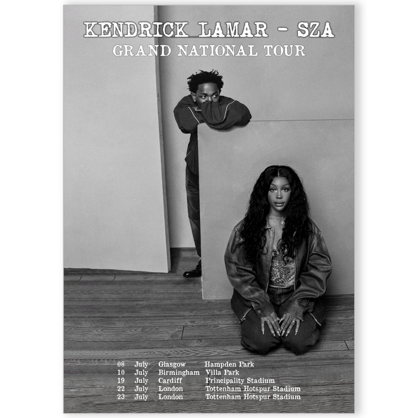Kendrick Lamar SZA Music Poster Grand National Tour Poster For Fans A5 A4 A3