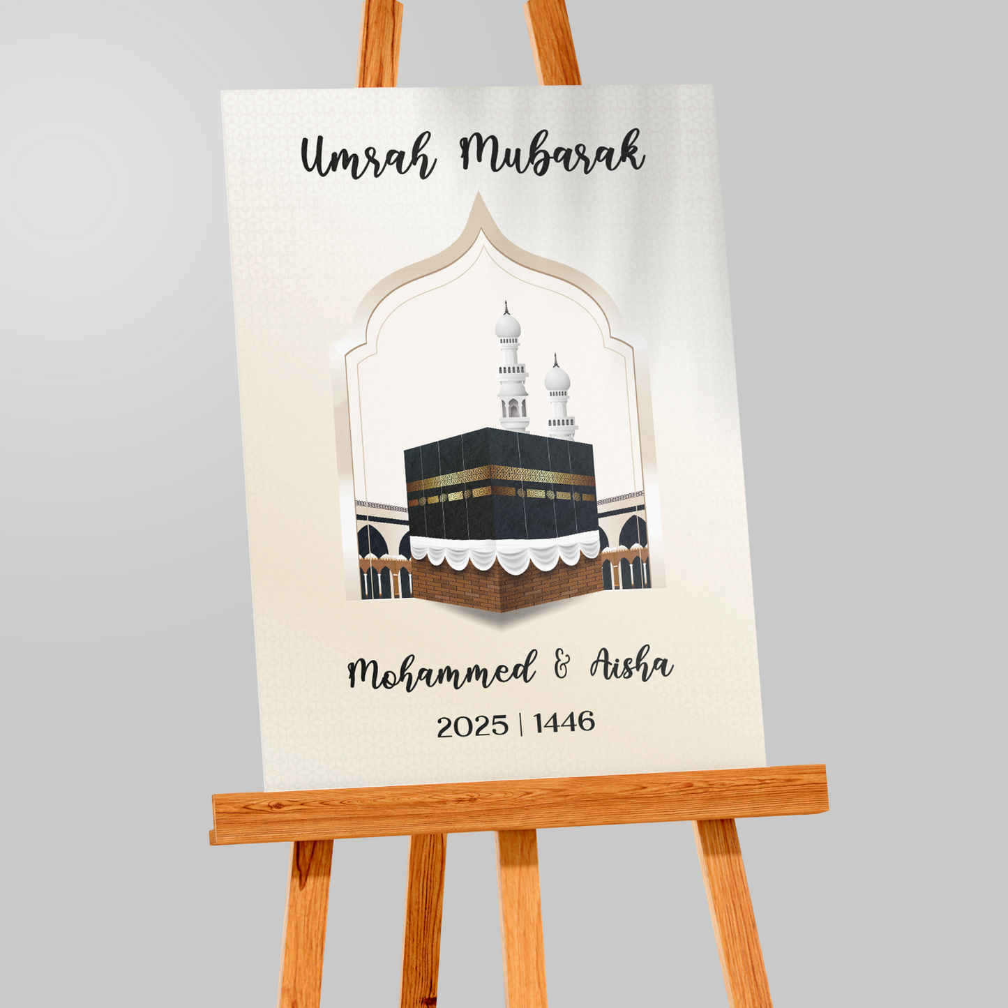 Umrah Welcome Sign Personalised Poster Umrah Mubarak Islamic Welcome Sign A5-A3