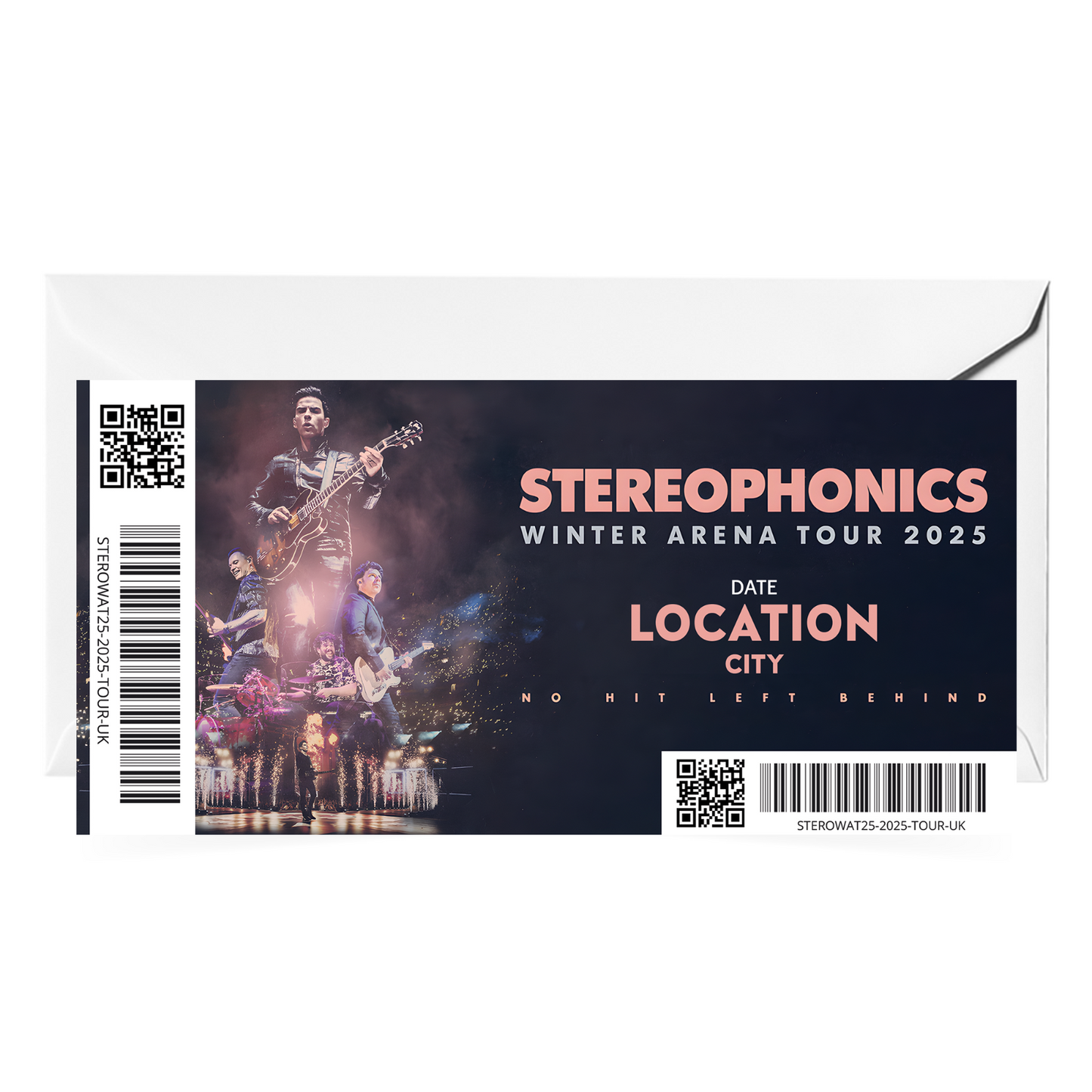 Stereophonics Ticke Winter Arena Tour Mock Gift Reveal Souvenir For Rock Fans