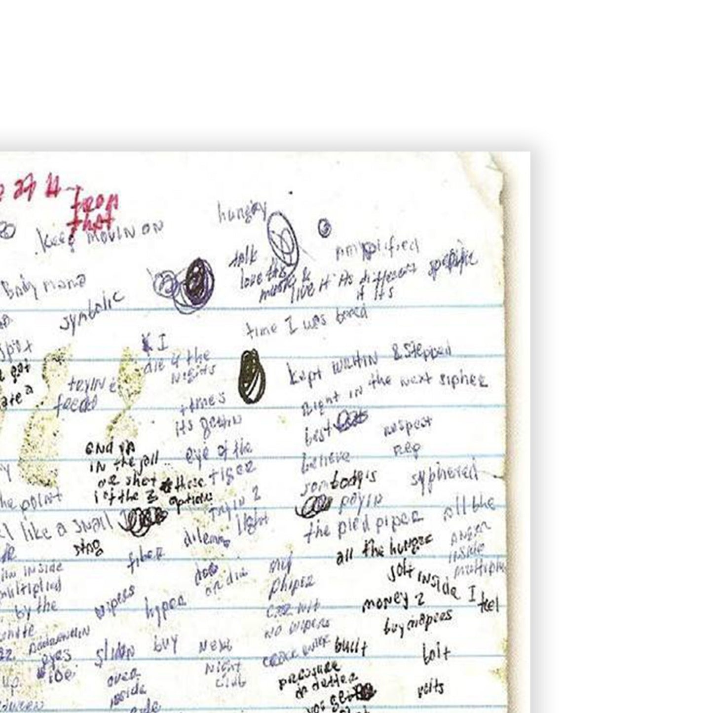 Eminem Poster Print Hip Hop Rapper Wall Art Lose Yourself Handwritten Lyrics