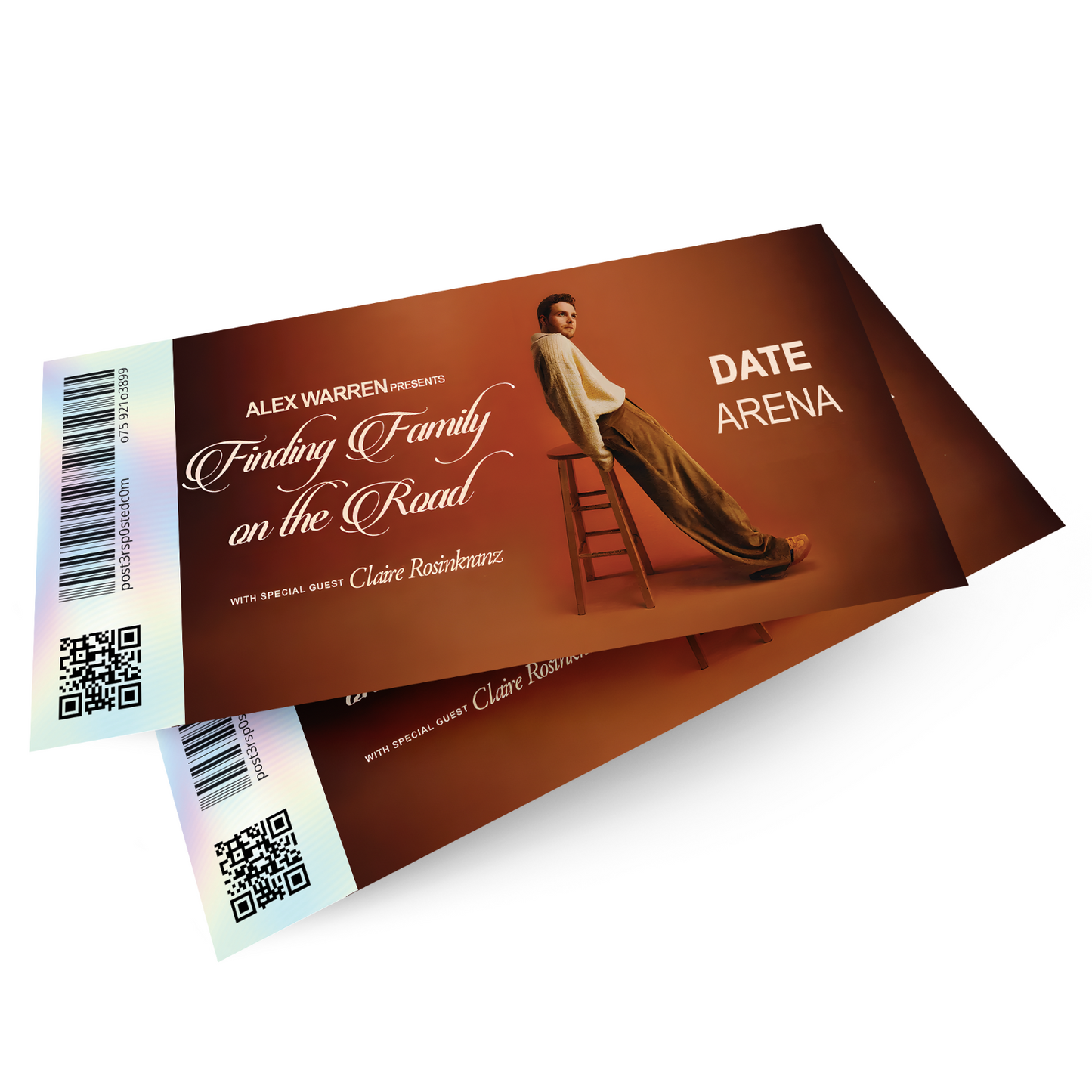 Alex Warren Finding Family on the Road Ticket Keepsake Mock Ticket Gift Reveal